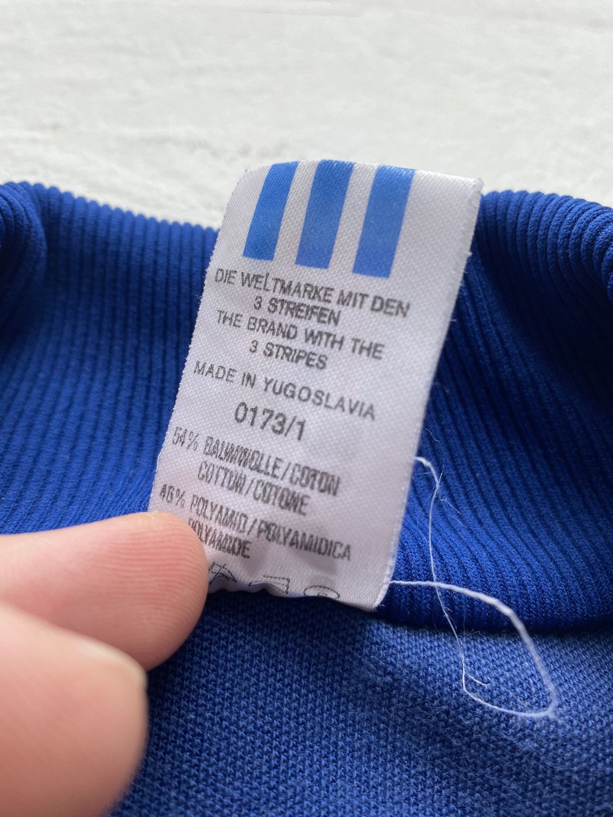Adidas × Vintage 80s Adidas Yugoslavia Blue Three Stripes Zip Up Sweatshirt Size US S / EU 44-46 / 1 - 3 Thumbnail