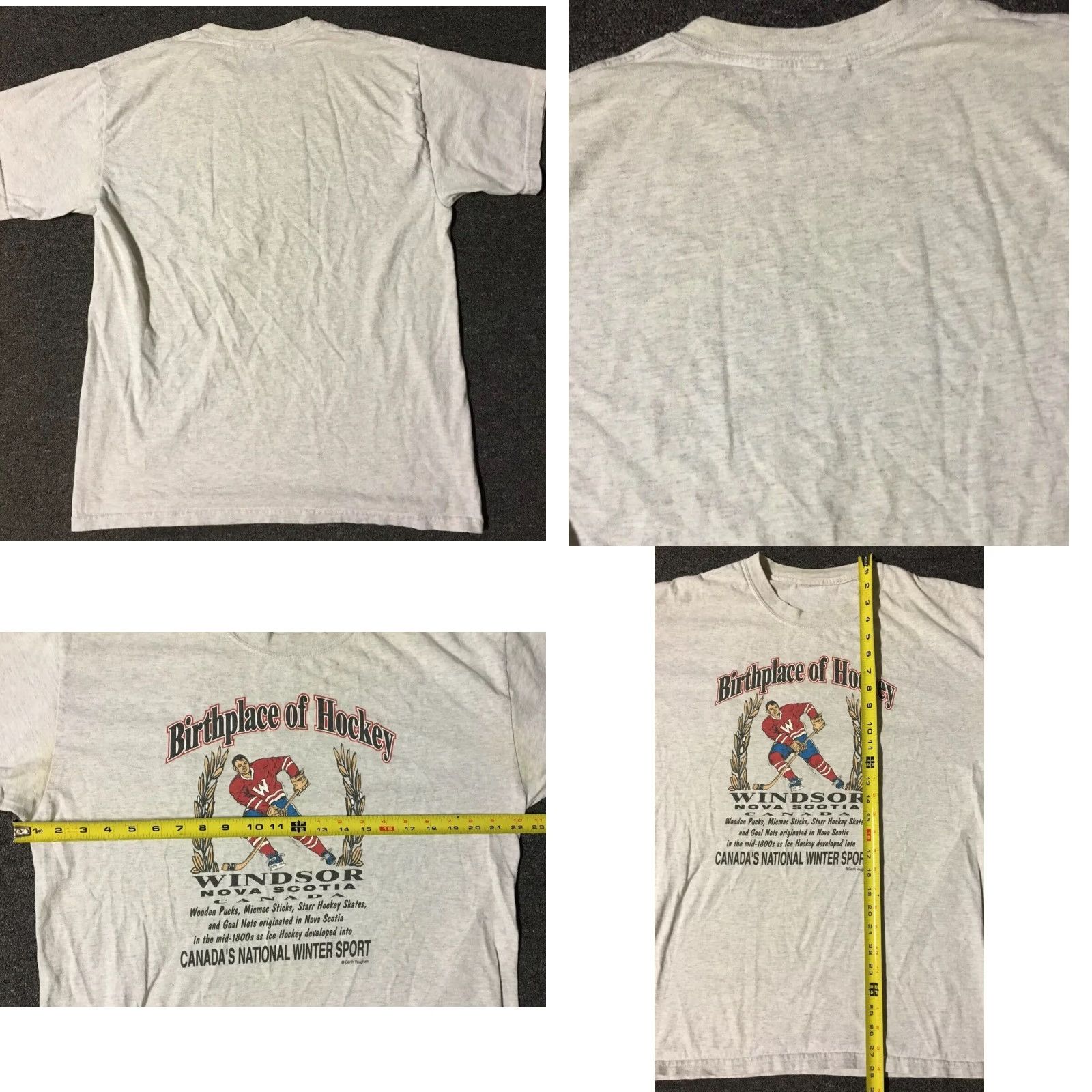 Vintage VINTAGE Canada Birthplace Of Hockey Shirt Mens L Gray 90s Grunge Sports Hockey Canada Shirt 90s Size US L / EU 52-54 / 3 - 8 Thumbnail