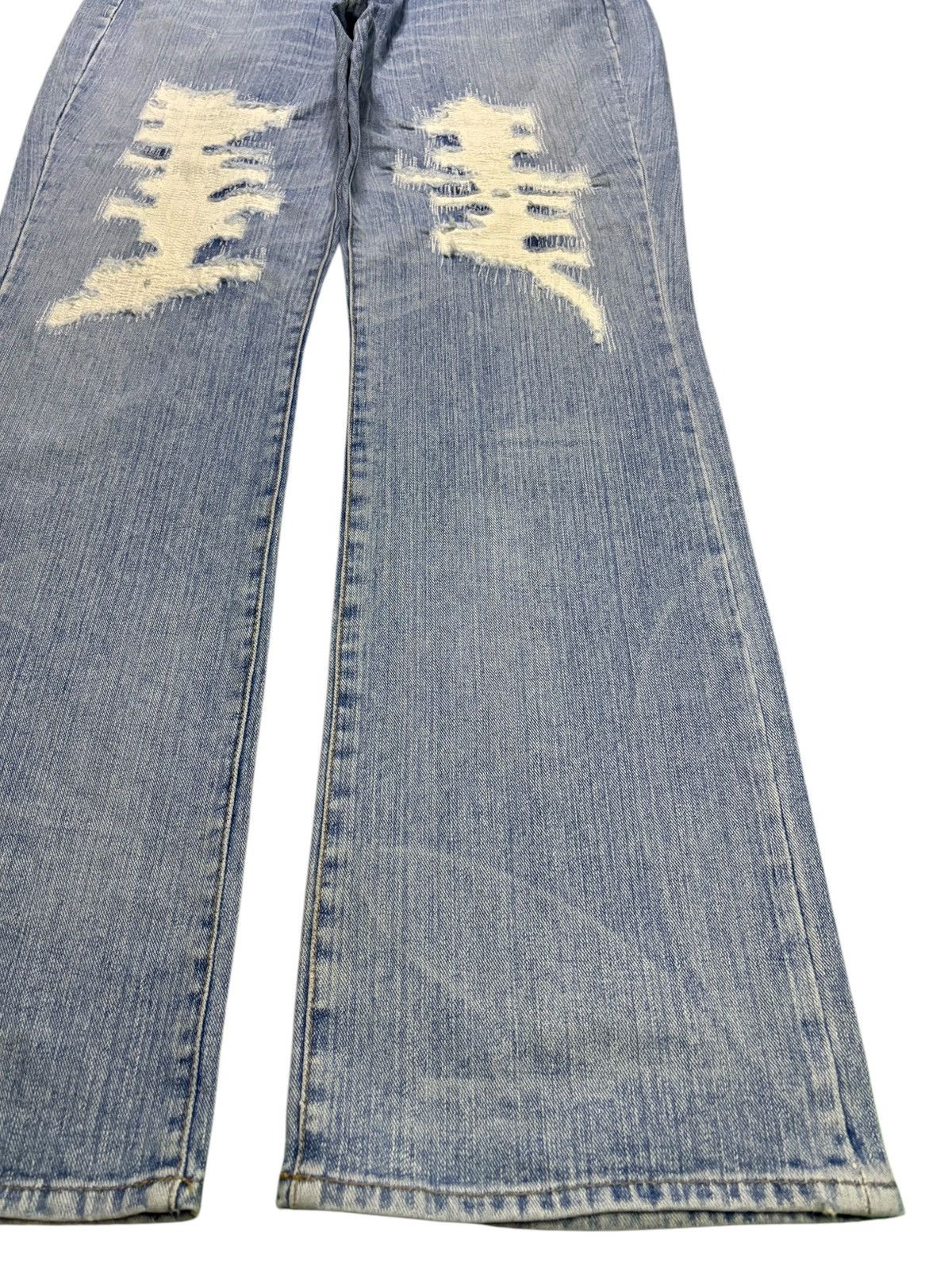 Japanese Brand Vintage Japanese Brand Blue Wash Sashiko Rip Bootcut Jean Size US 34 / EU 50 - 7 Thumbnail