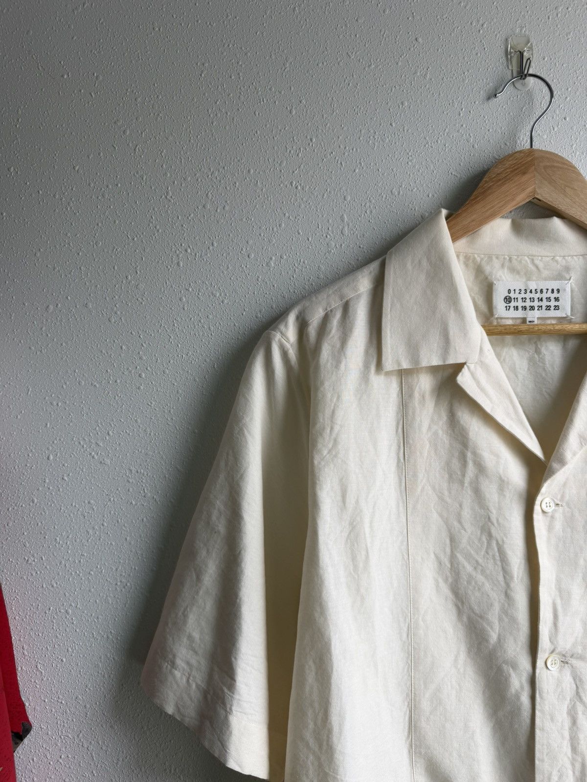 Maison Margiela Maison Margiela S/S 2022 Linen Blend Camp Collar Shirt Beige Size US L / EU 52-54 / 3 - 2 Thumbnail
