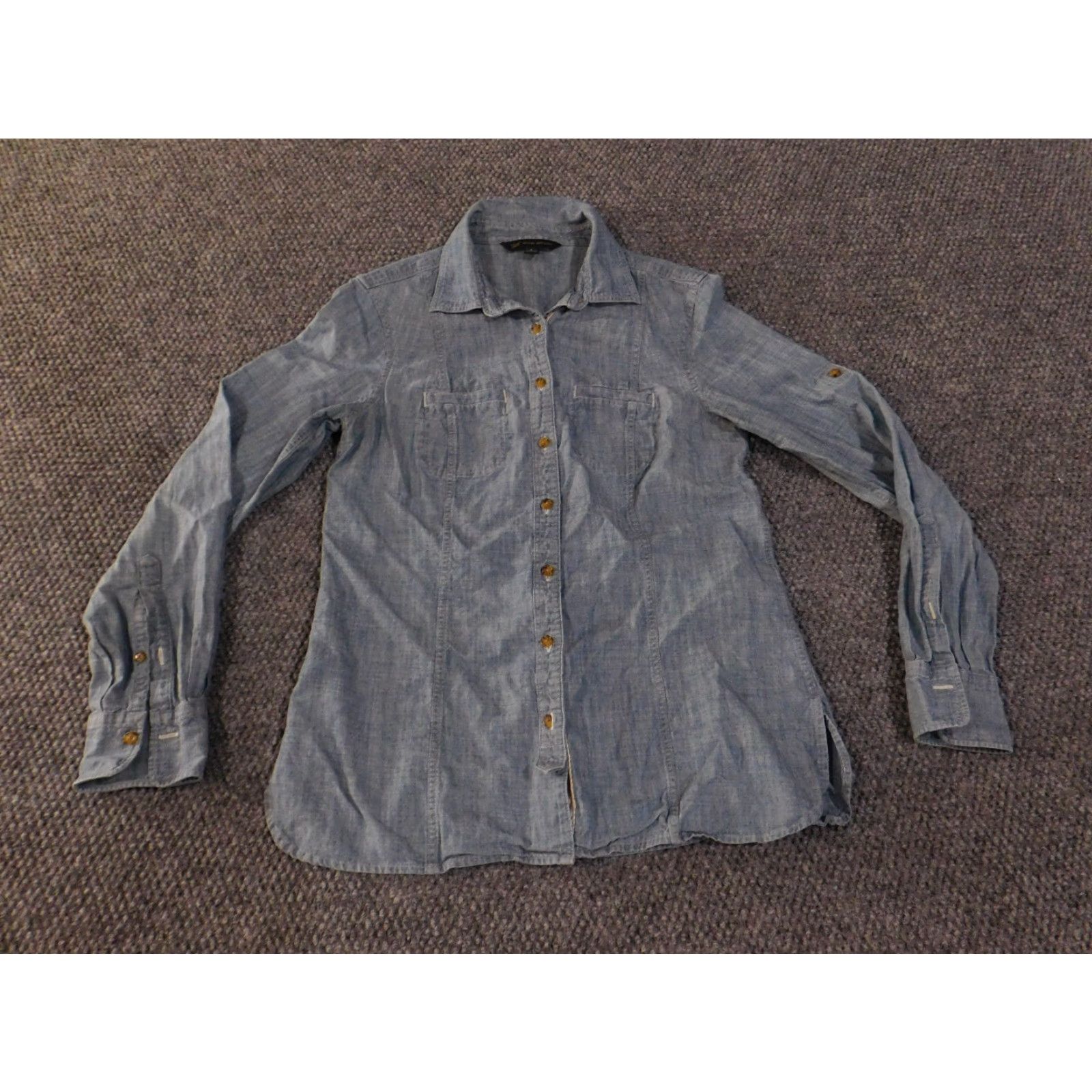Brooks Brothers Brooks Brothers Button-Up Shirt Womens 4 Blue Chambray Casual Denim Size S / US 4 / IT 40 - 2 Thumbnail
