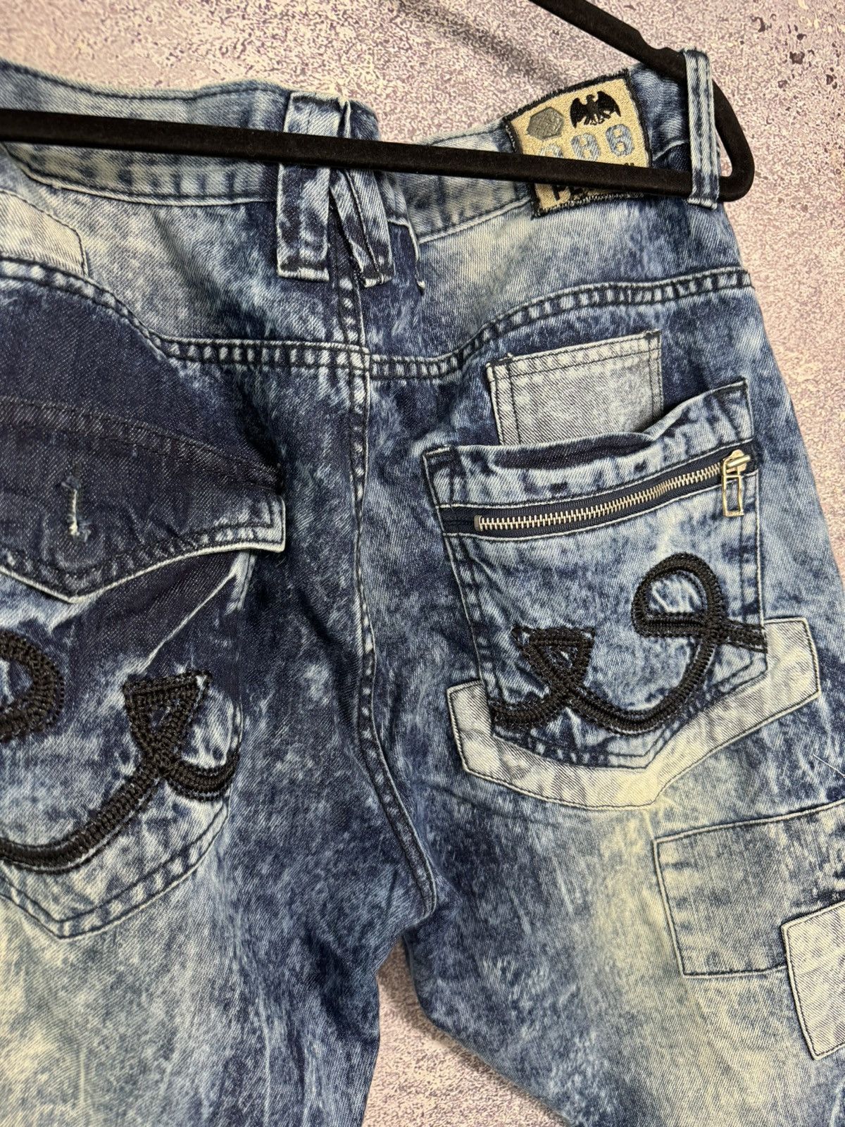 Designer × Japanese Brand × Vintage PEVIANI Jeans Men's Size 36 Moto Acid Wash Straight Size US 36 / EU 52 - 23 Thumbnail