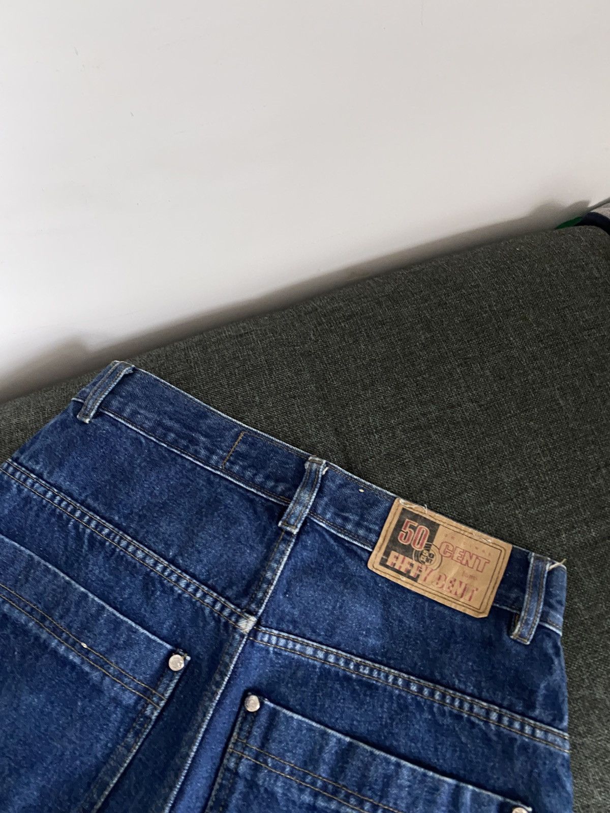 Vintage Vintage 50Cent Baggy Denim Jeans Wide Avant Garde Y2K Faded Size US 30 / EU 46 - 9 Thumbnail