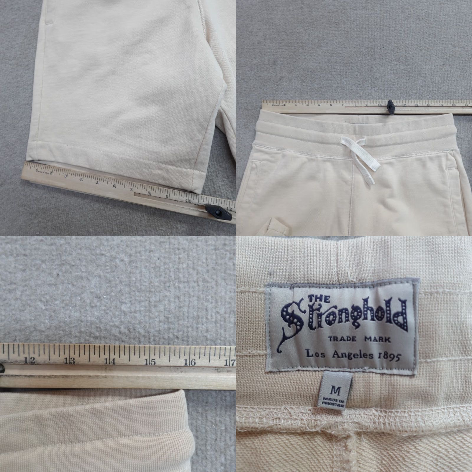 Vintage The Stronghold Shorts Mens Medium Beige Drawstring Solid Sweatshorts Size US 31 - 8 Thumbnail