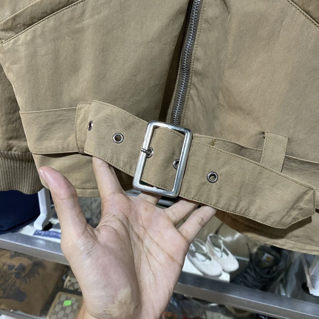 Japanese Brand Private Brand AG High Neck Sherpa Lined Bomber Jacket Khaki Size US L / EU 52-54 / 3 - 6 Thumbnail