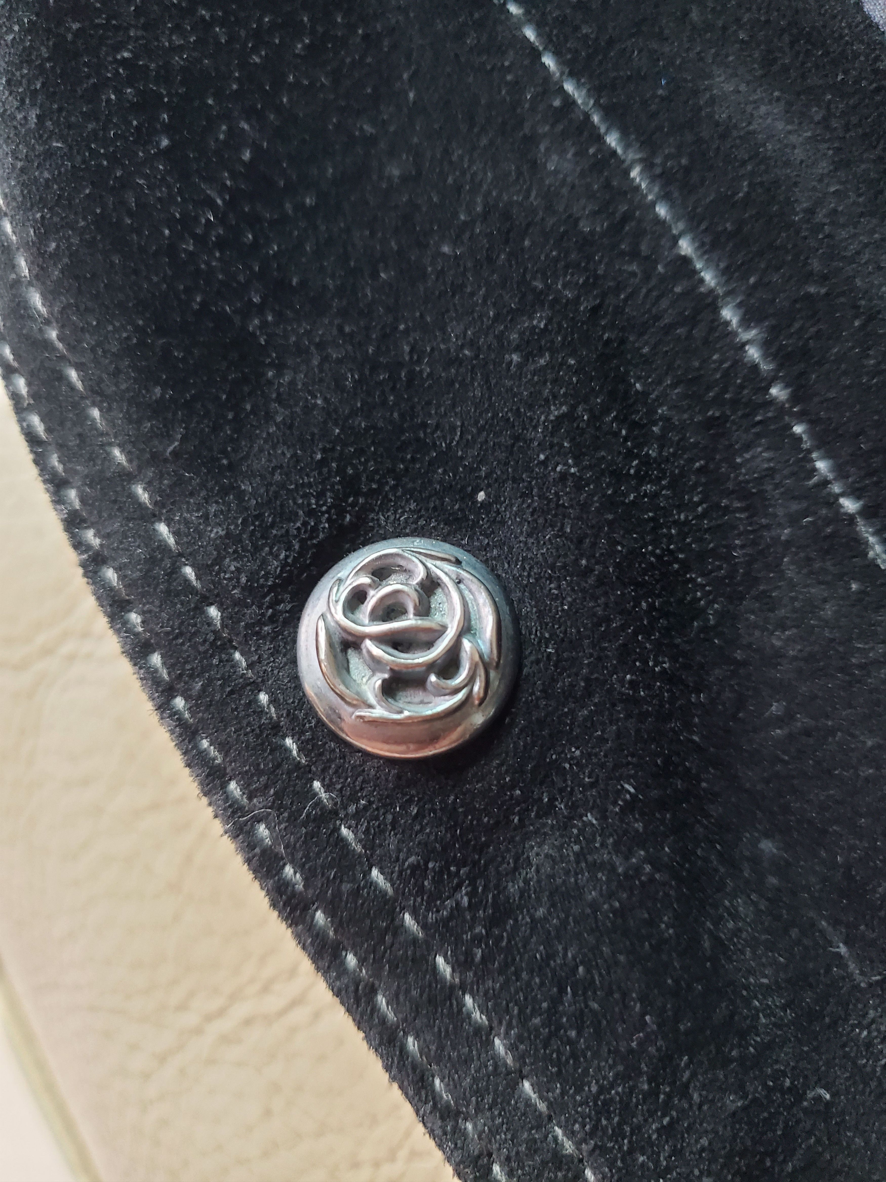 image of Chrome Hearts Men Black Suede Leather Hunter Jacket (Size Medium)