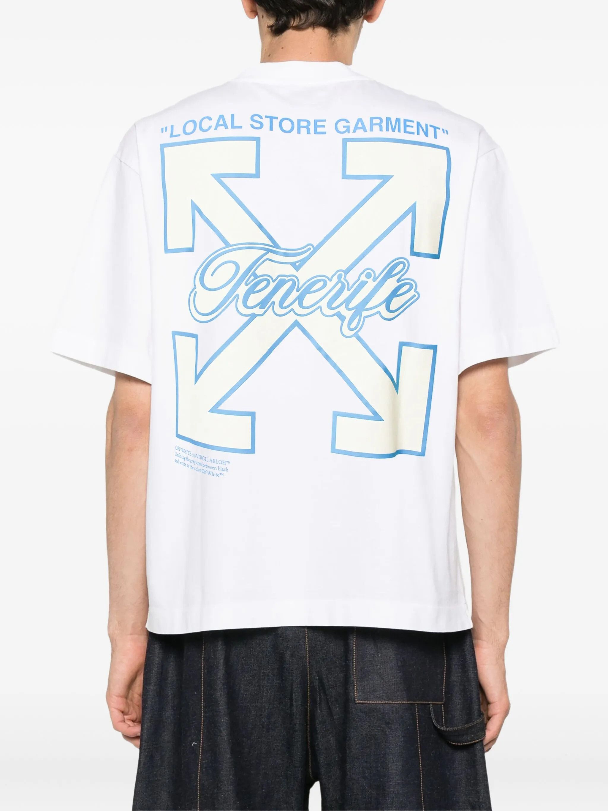 Off-White White Blue Local Store "Tenerife" Arrows T-Shirt Size US XL / EU 56 / 4 - 2 Thumbnail