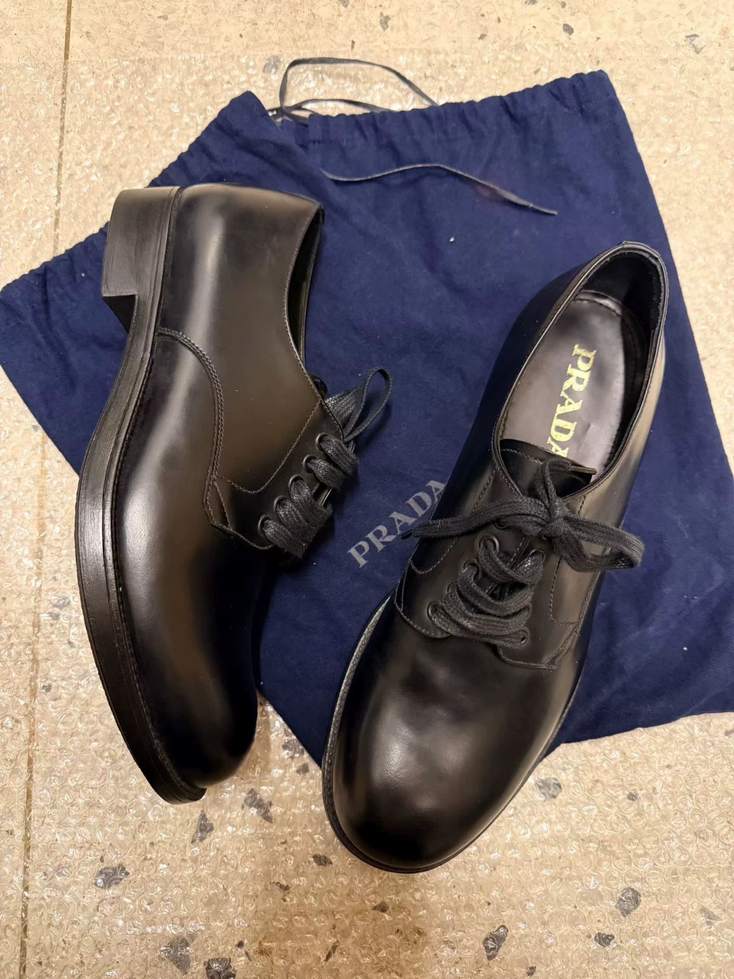 Prada Prada Black Pointed-Toe Derby Size US 10 / IT 40 - 2 Thumbnail