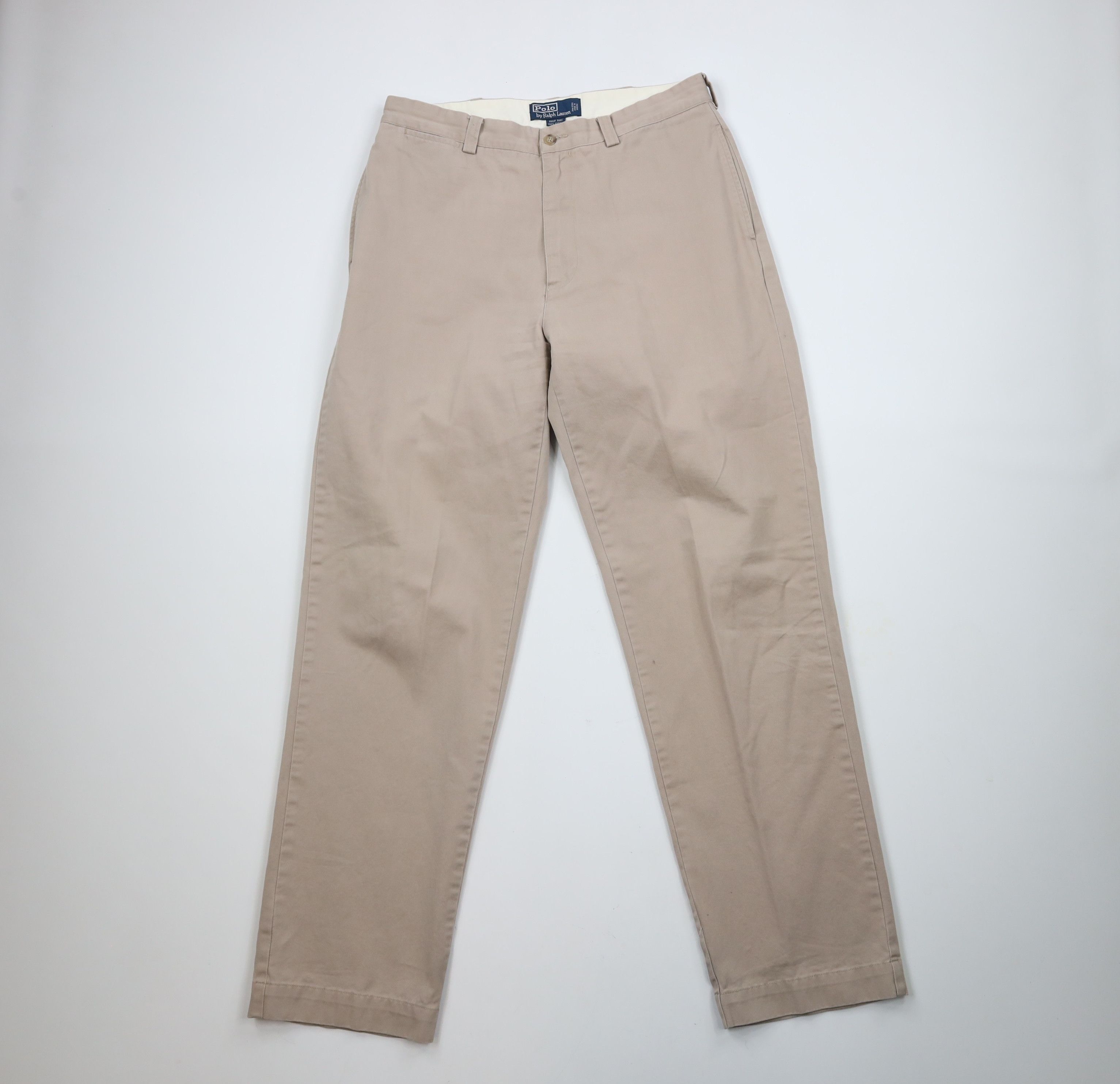 Ralph Lauren × Vintage Vintage 90s Ralph Lauren Spell Out Cotton Chino Pants Beige Size US 32 / EU 48 - 1 Thumbnail