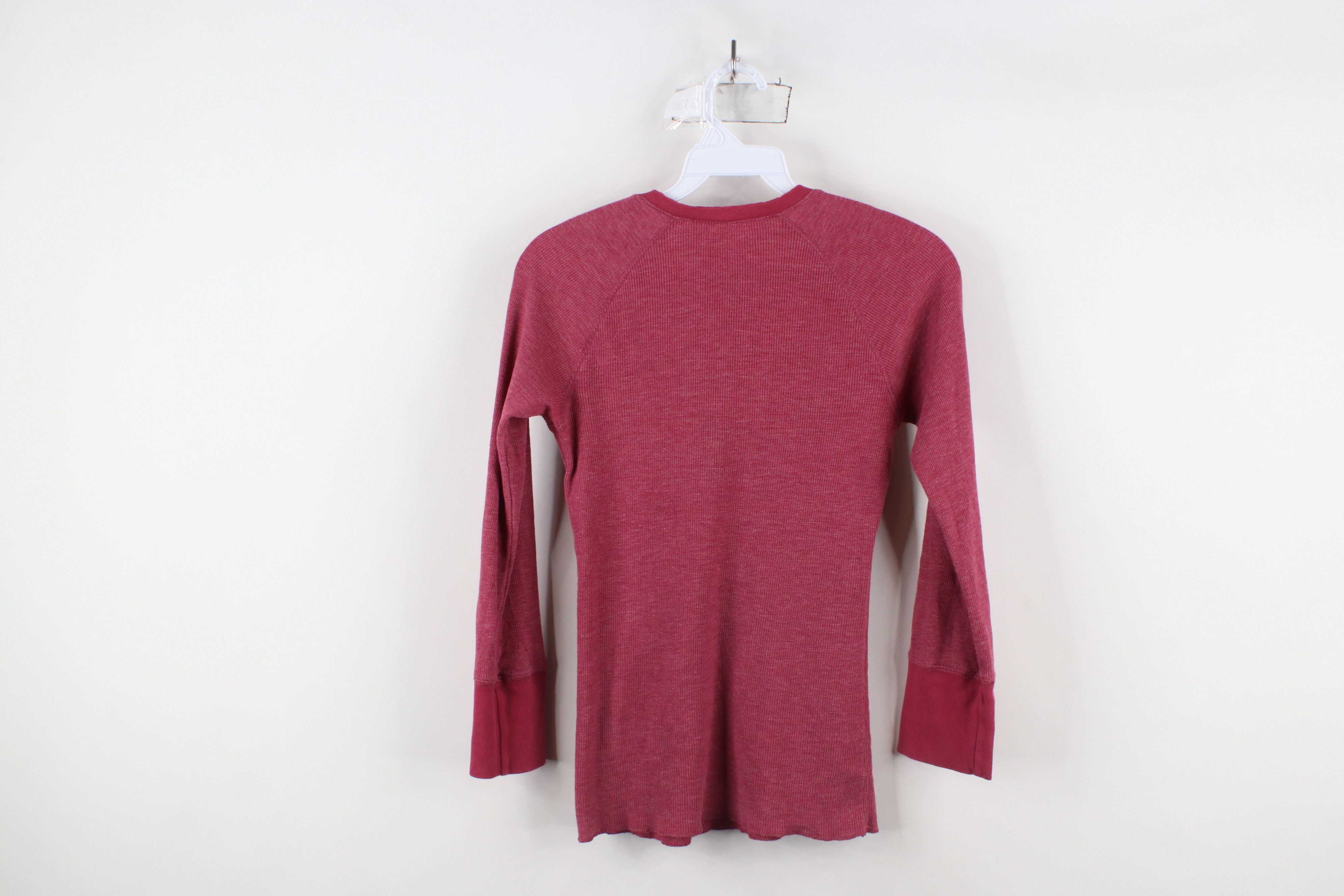 Abercrombie & Fitch × Vintage Vintage 90s Y2K Abercrombie & Fitch Knit Henley T-Shirt Red Size M / US 6-8 / IT 42-44 - 11 Thumbnail