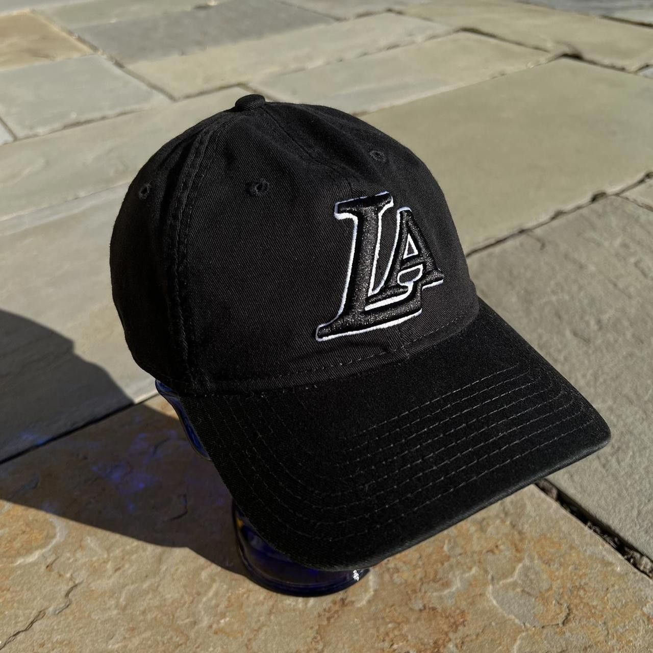 New Era Blacked Out LA Lakers New Era Strapback Hat Size ONE SIZE - 1 Thumbnail