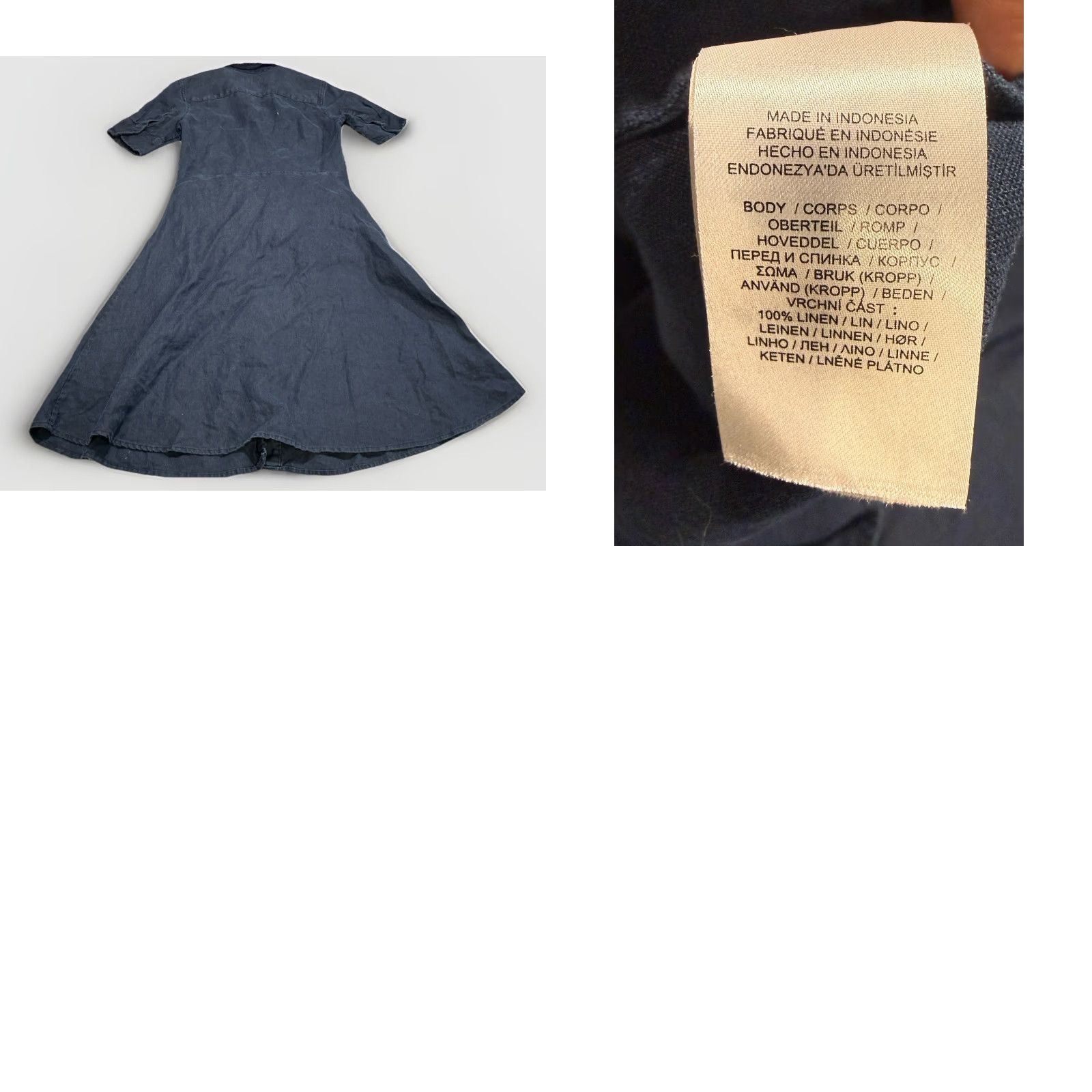 Ralph Lauren Lauren Ralph Lauren Dress Wakana Tie-Front Linen Sz 00 Navy Blue Preppy Size XXS / US 00 / IT 34 - 8 Thumbnail
