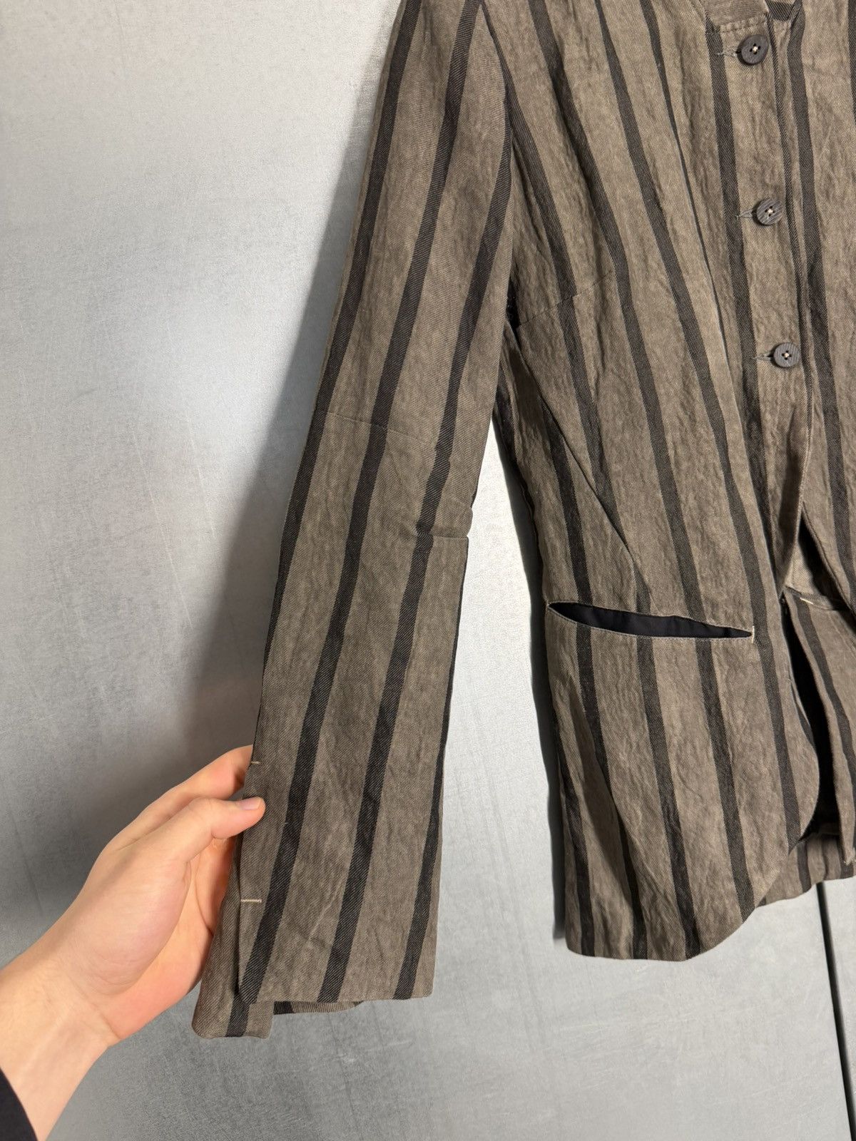 Nostra Santissima Nostra Santissima Hemp Striped Blazer Size US XS / EU 42 / 0 - 3 Thumbnail