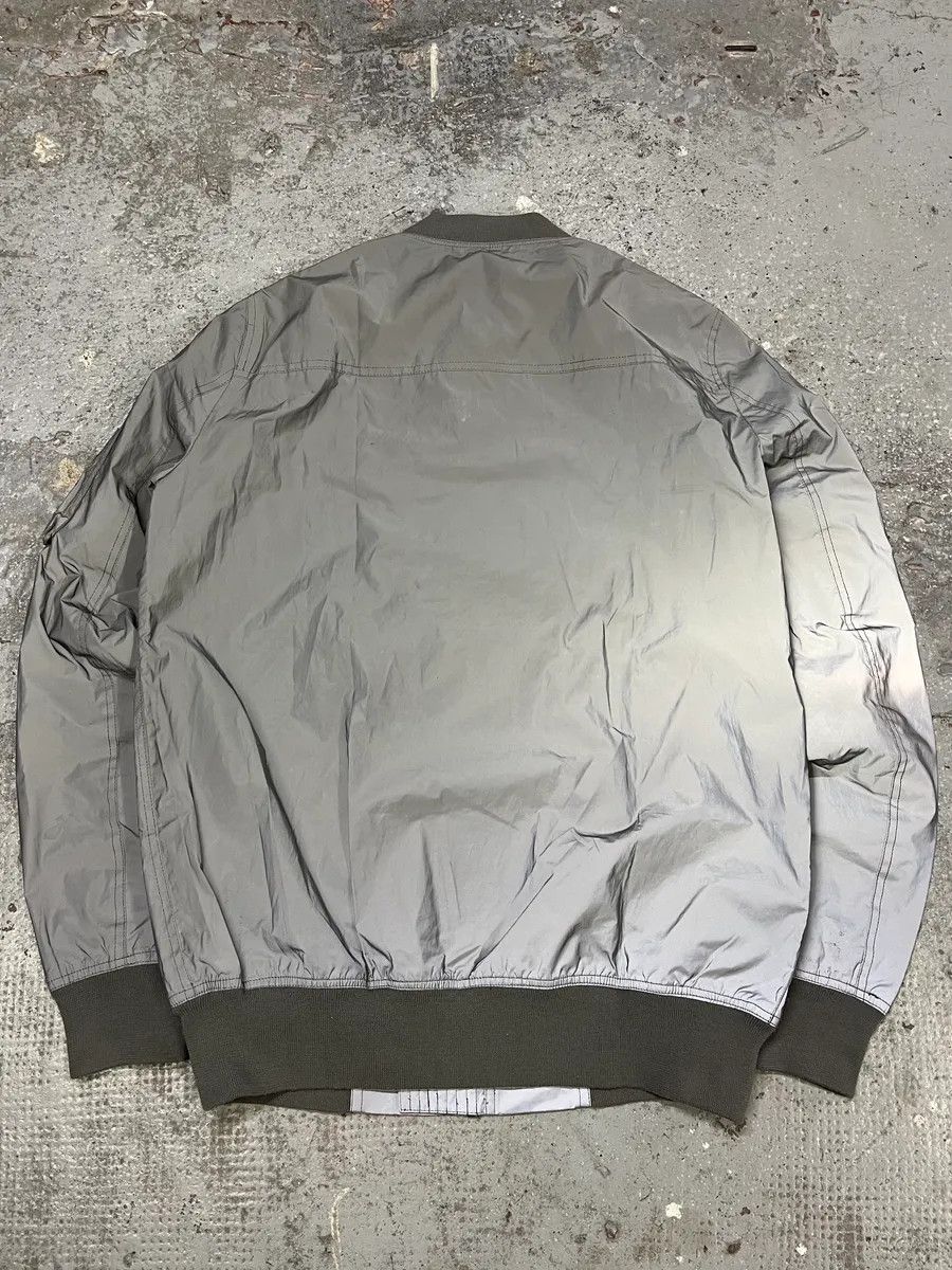 Rick Owens Rick Owens Grey Reflective Nylon Bomber Jacket Size US M / EU 48-50 / 2 - 2 Thumbnail