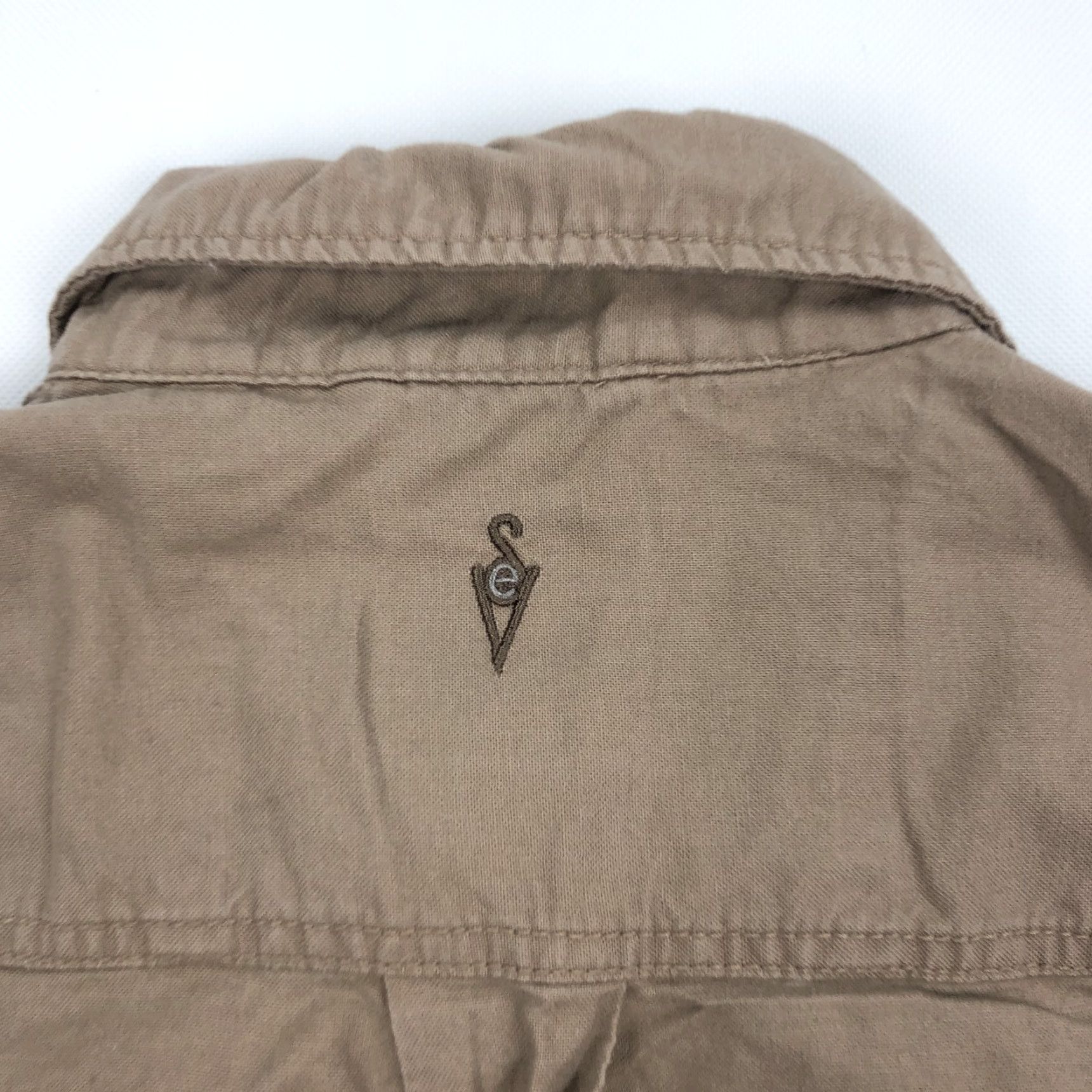 Vintage SCOTTEVEST SeV Button-Up Shirt Khaki Tan Long Sleeve Cotton Mens 2XL Casual Travel Pockets Embroidered Logo Printed? Not printed. Size US XXL / EU 58 / 5 - 7 Thumbnail