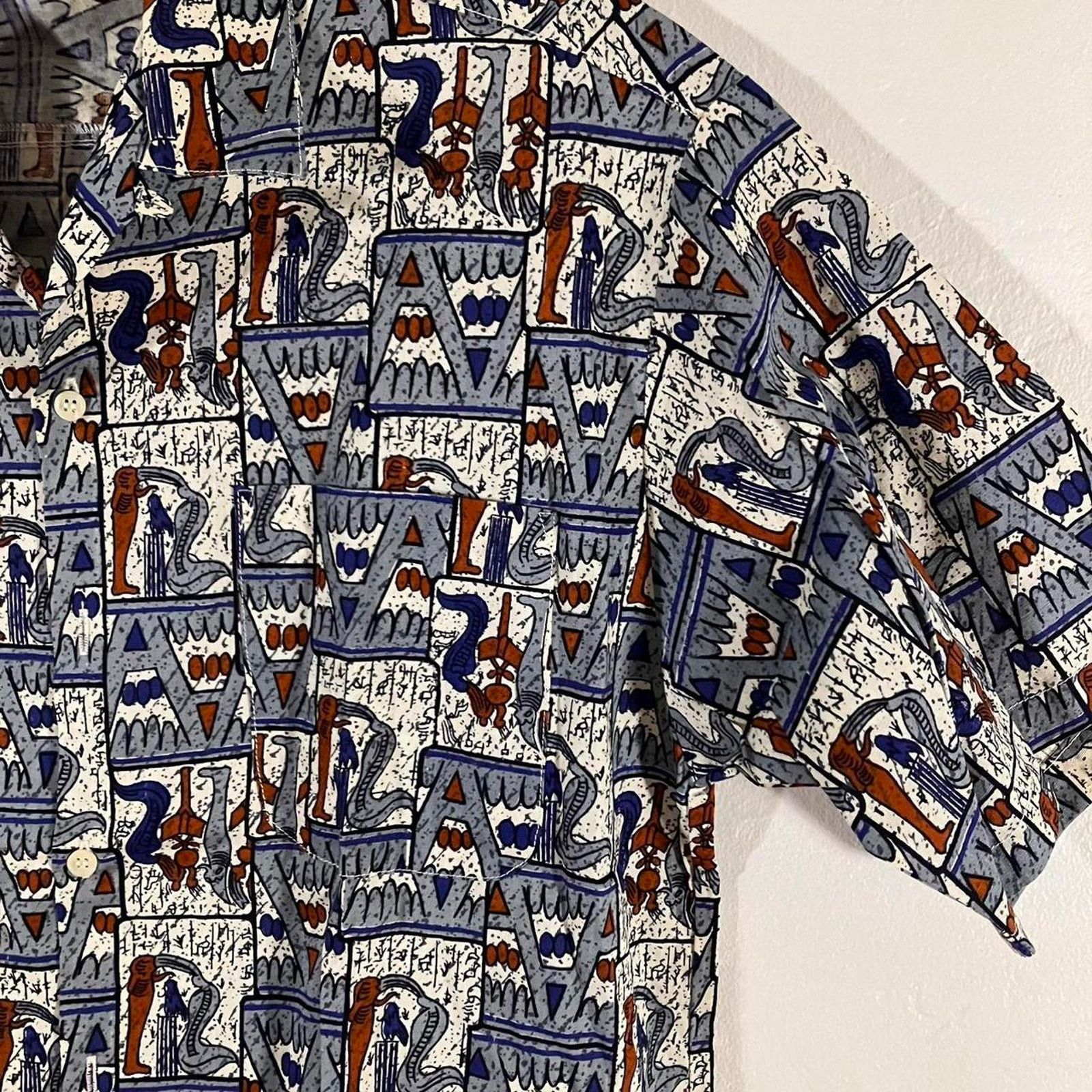 Vintage Vintage 80s Gai Men Ancient Egypt Casual Button Down Shirt Size US L / EU 52-54 / 3 - 2 Thumbnail