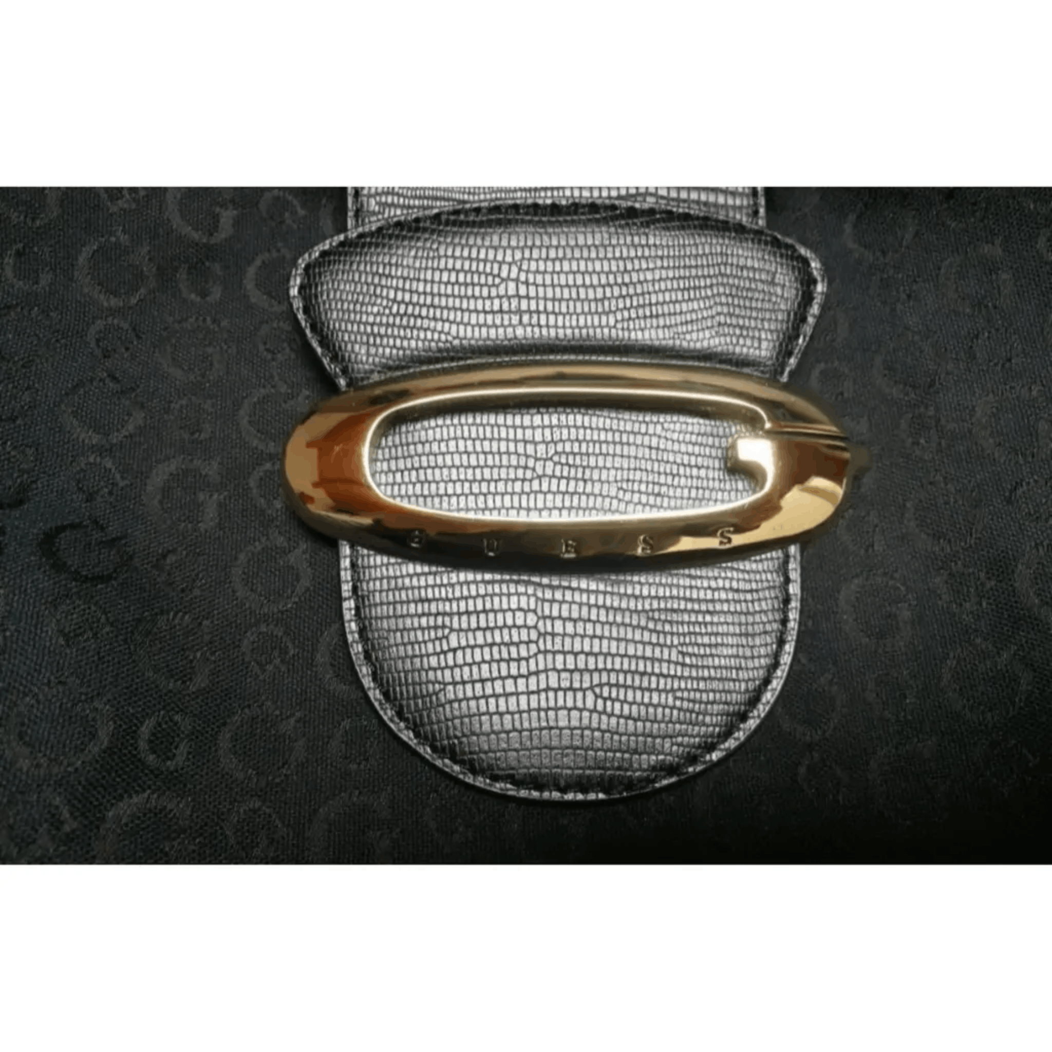 Guess GUESS Monogram Shoulder Bag Black Silver Logo Size ONE SIZE - 3 Thumbnail