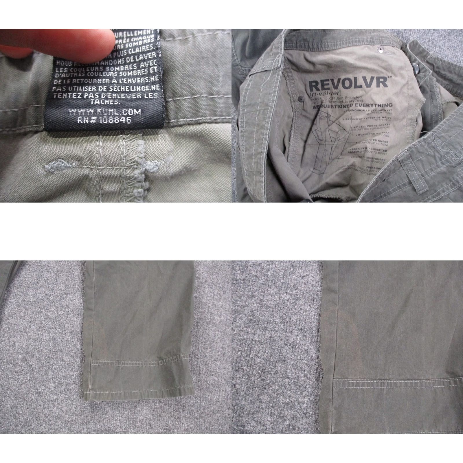Vintage Kuhl Revolvr Pants Mens 36 X 32 Green Carpenter Pockets Flat Front Regular Size US 36 / EU 52 - 9 Thumbnail