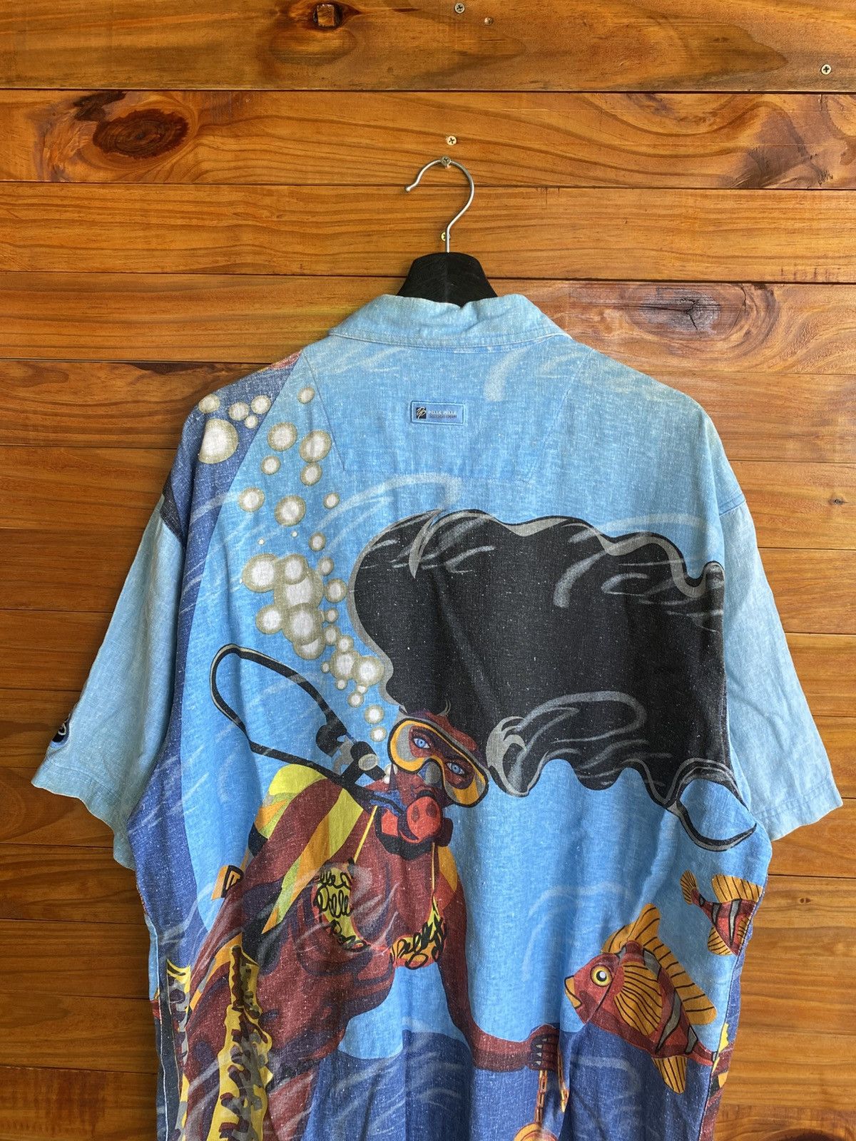 Marc Buchanan Vintage 90s Pelle Pelle Scuba Diver Graphic Shirt – Rare Size US L / EU 52-54 / 3 - 17 Thumbnail