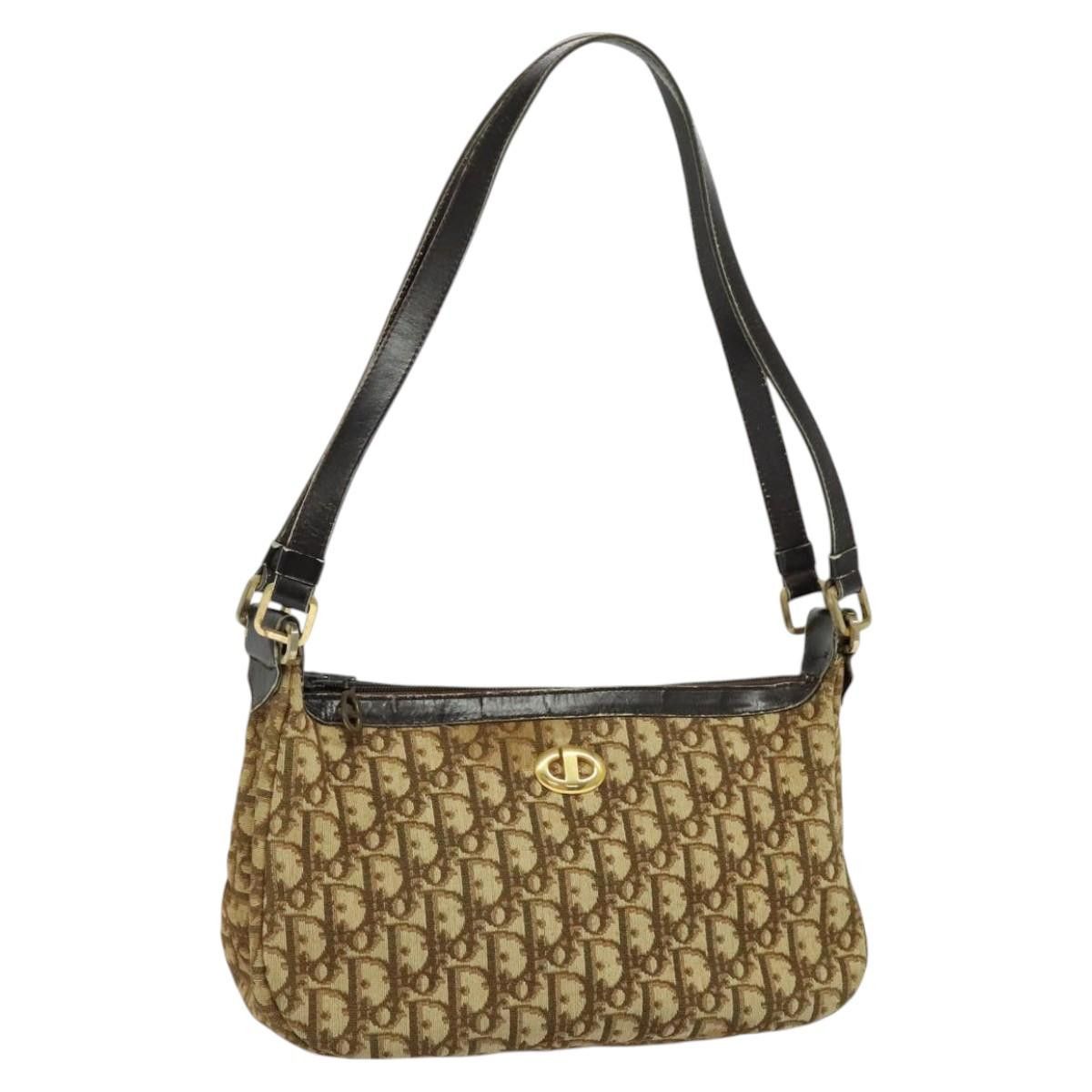 Dior DIOR Trotter Canvas Shoulder Bag Brown Gold Size ONE SIZE - 1 Thumbnail