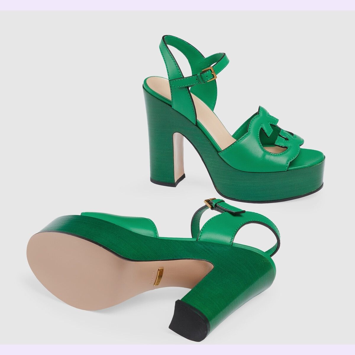 Gucci o1s1wg110125 Interlocking G Sandals in Green Size US 5 / IT 35 - 4 Thumbnail