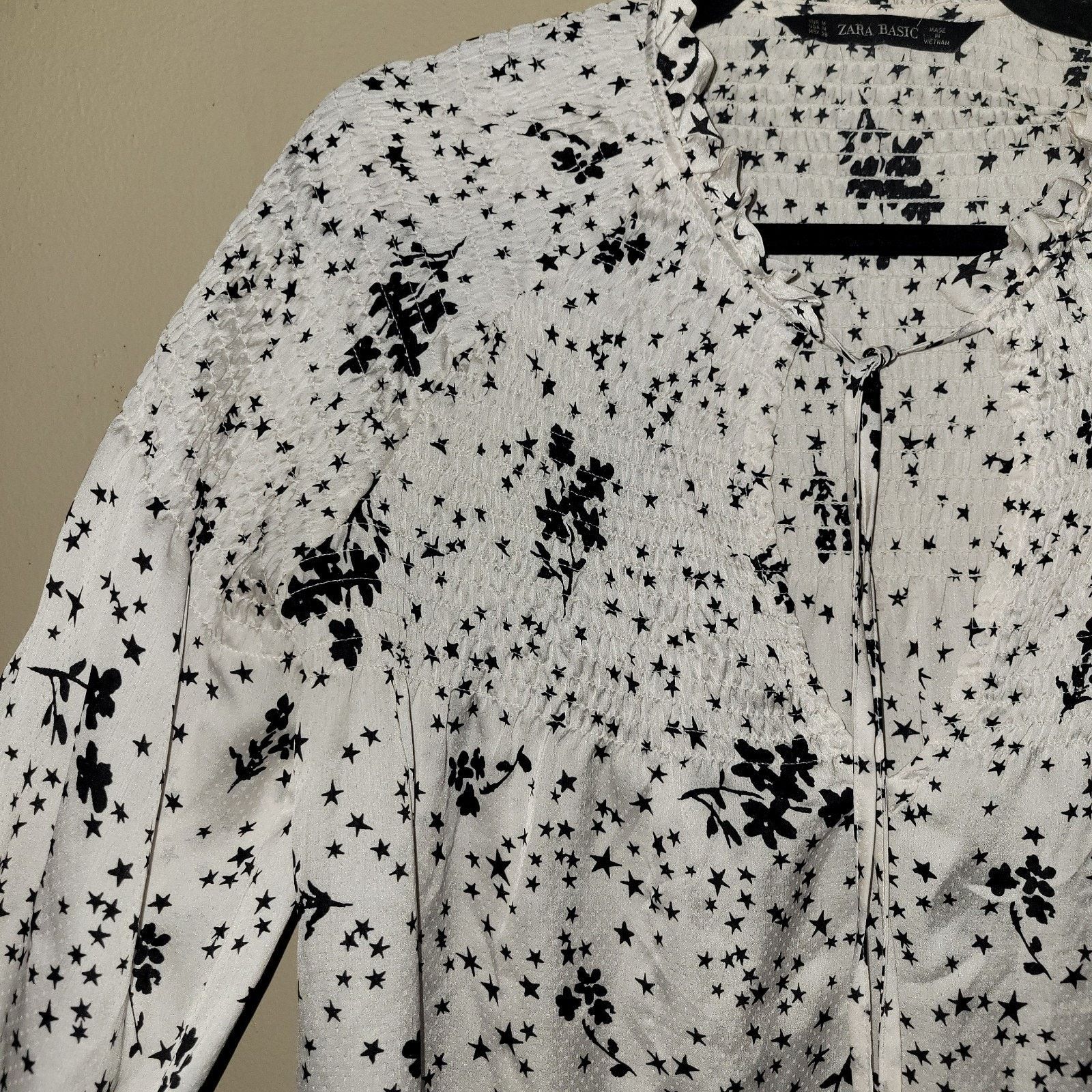 Zara Zara Star Floral Print Tie Front Blouse Size Medium Size M / US 6-8 / IT 42-44 - 2 Thumbnail