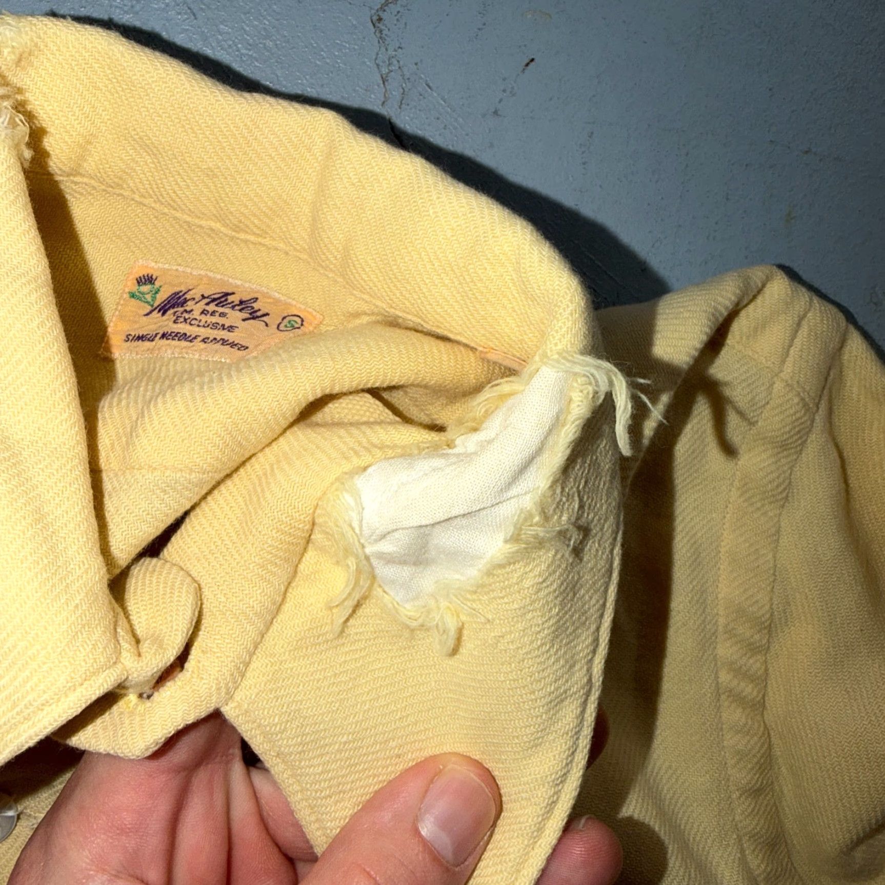 Buttero VINTAGE Rockabilly Shacket Shirt 1950s Butter Yellow 2-Pocket Button-Front Cotton Long Sleeve S Womens Mens Size US S / EU 44-46 / 1 - 7 Thumbnail