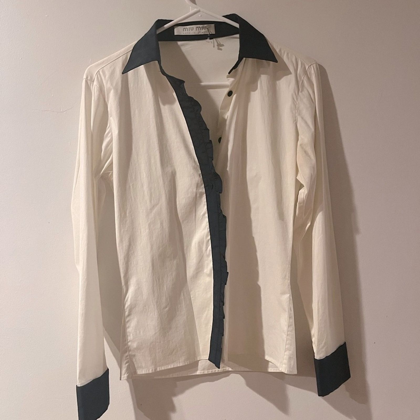 Miu Miu Miu Miu Button Down Dress Shirt Size S / US 4 / IT 40 - 3 Thumbnail