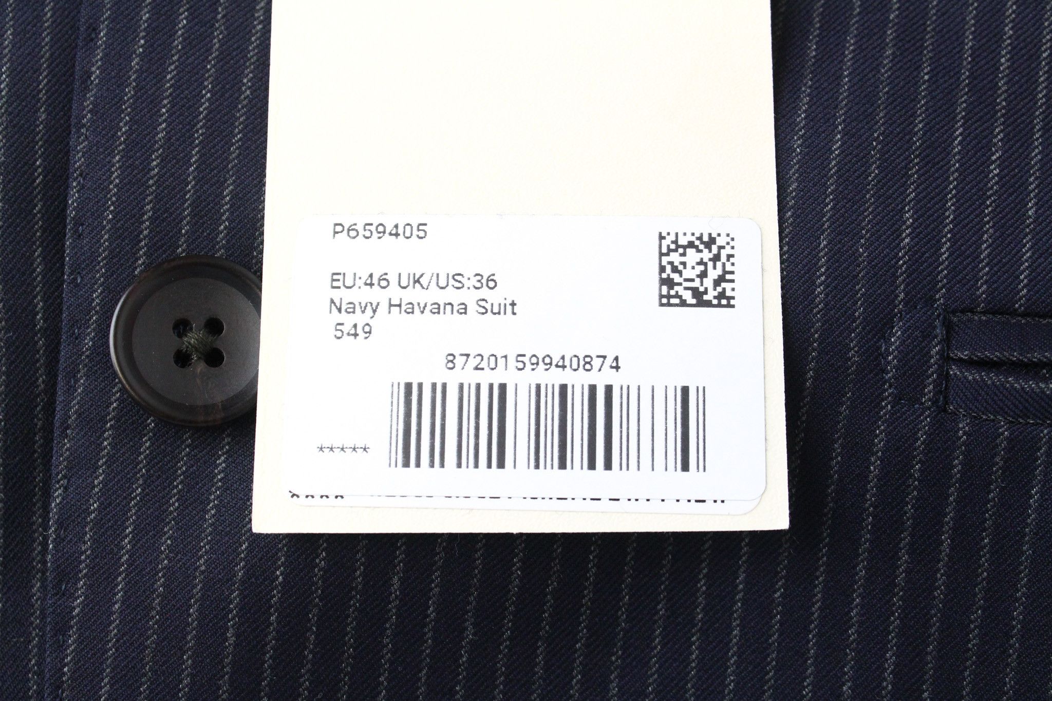 Suitsupply HAVANA JETTED UK36R Navy Wool S130 Suit 67802 Size 36R - 10 Thumbnail
