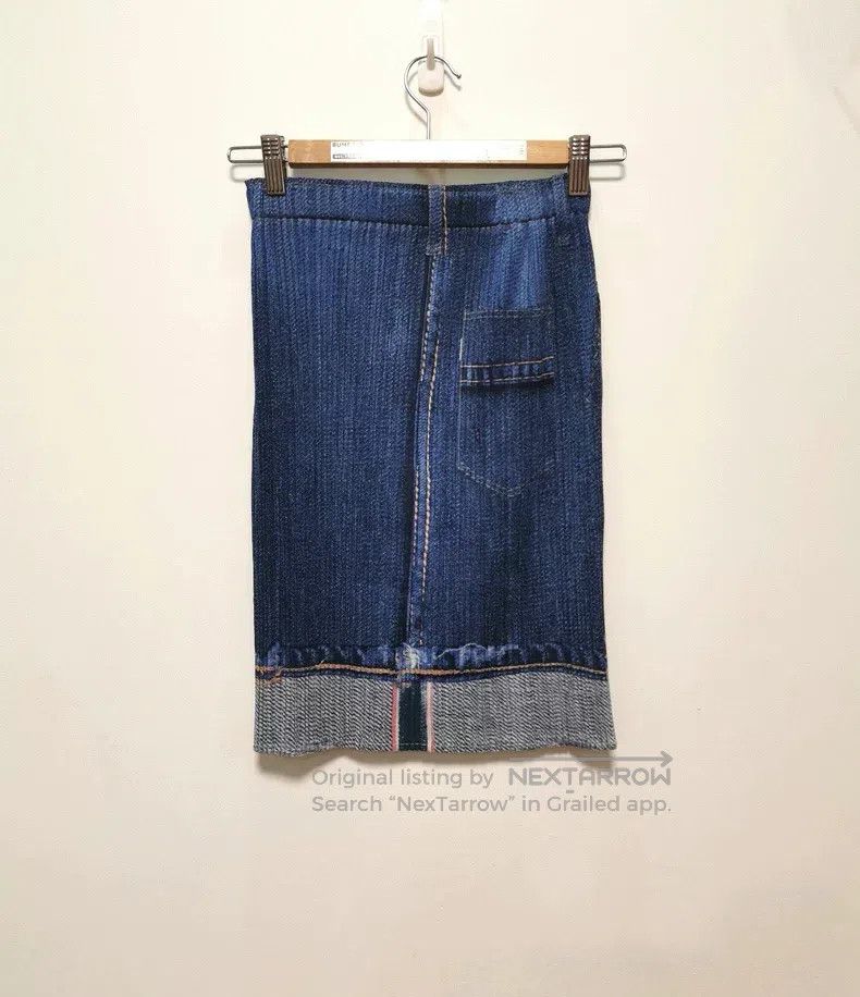 Issey Miyake Issey Miyake Denim Midi Skirt Size 25" / US 0 / IT 36 - 2 Thumbnail