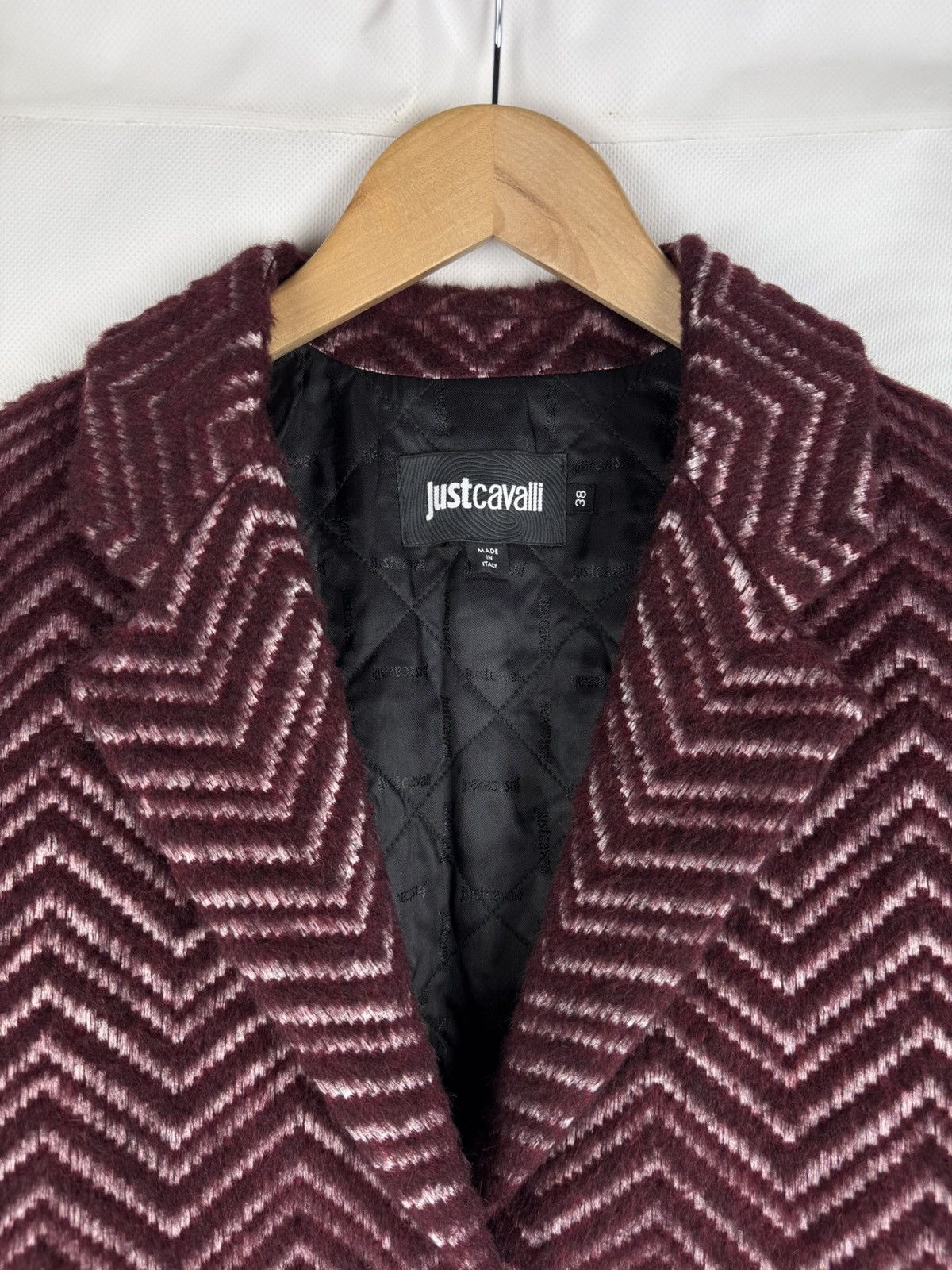 Just Cavalli × Roberto Cavalli Just Cavalli Wool / Alpaca Zig Zag Patterned Coat Jacket Size XS / US 0-2 / IT 36-38 - 8 Thumbnail