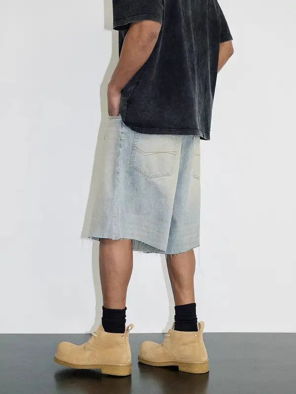 Japanese Brand VIBE Street washed hip hop skateboard denim shorts Size US 34 / EU 50 - 6 Thumbnail