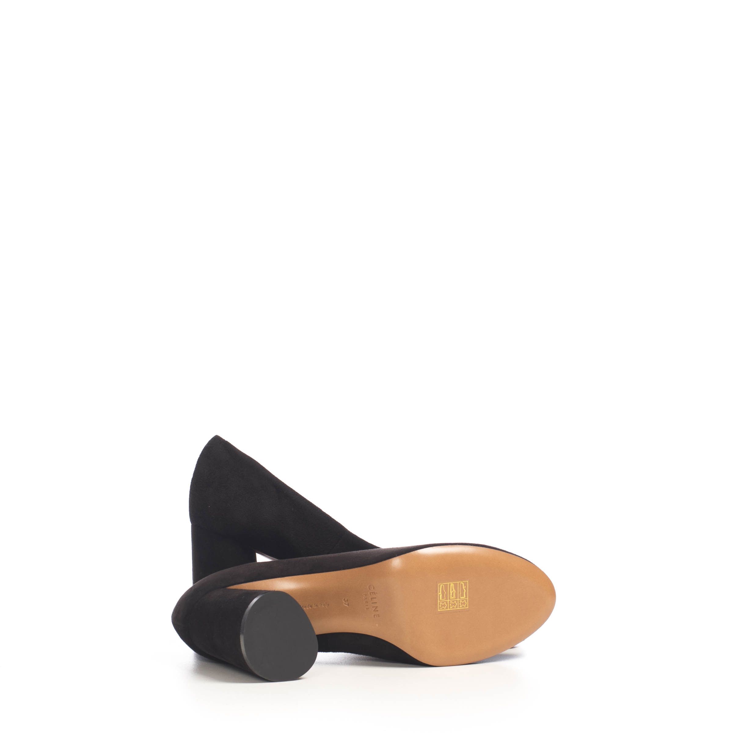 Celine Black Suede Elliptic Heel High Décolleté Pump Size US 5 / IT 35 - 9 Thumbnail