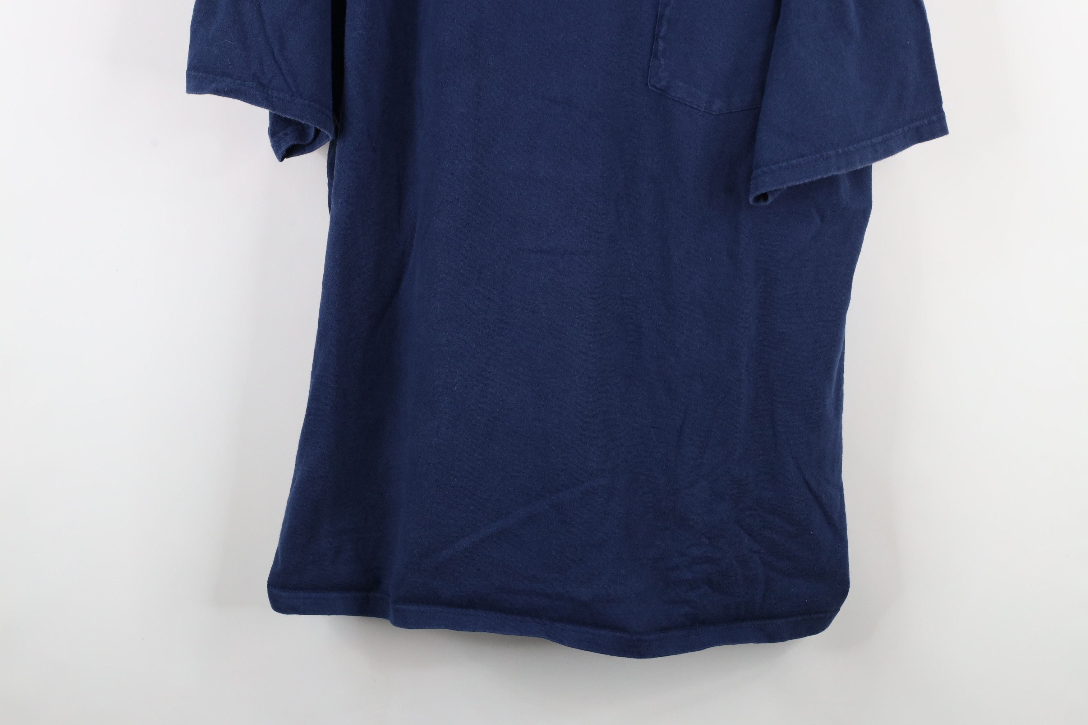 Hanes × Vintage Vintage 90s Hanes Beefy Cotton Pocket T-Shirt Navy Blue Size US XXL / EU 58 / 5 - 3 Thumbnail
