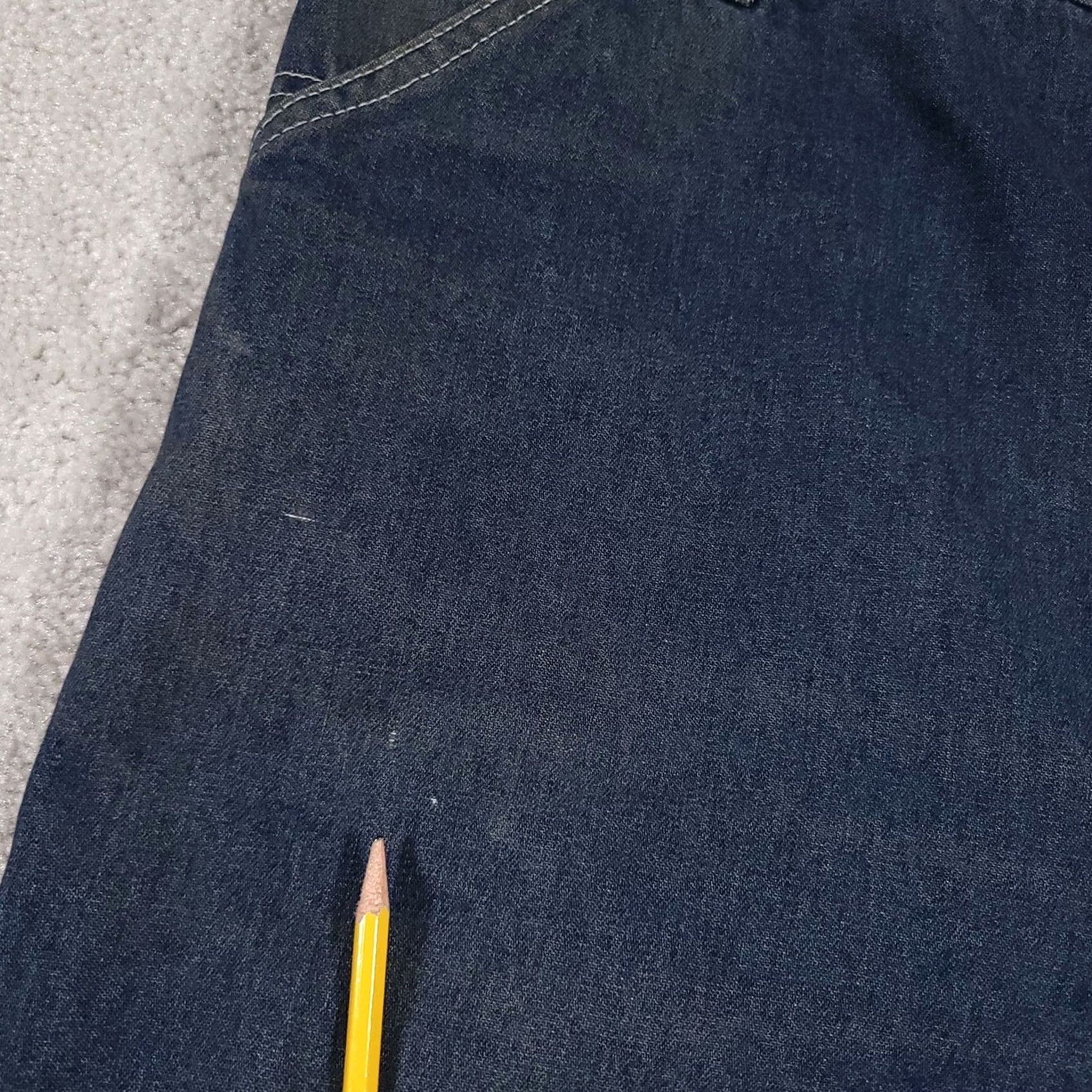 Denime VINTAGE Roebucks Carpenter Jeans Mens 42X30 Denim Dark Wash Straight 80s 40X28 Hemmed Mens Size US 42 / EU 58 - 6 Thumbnail