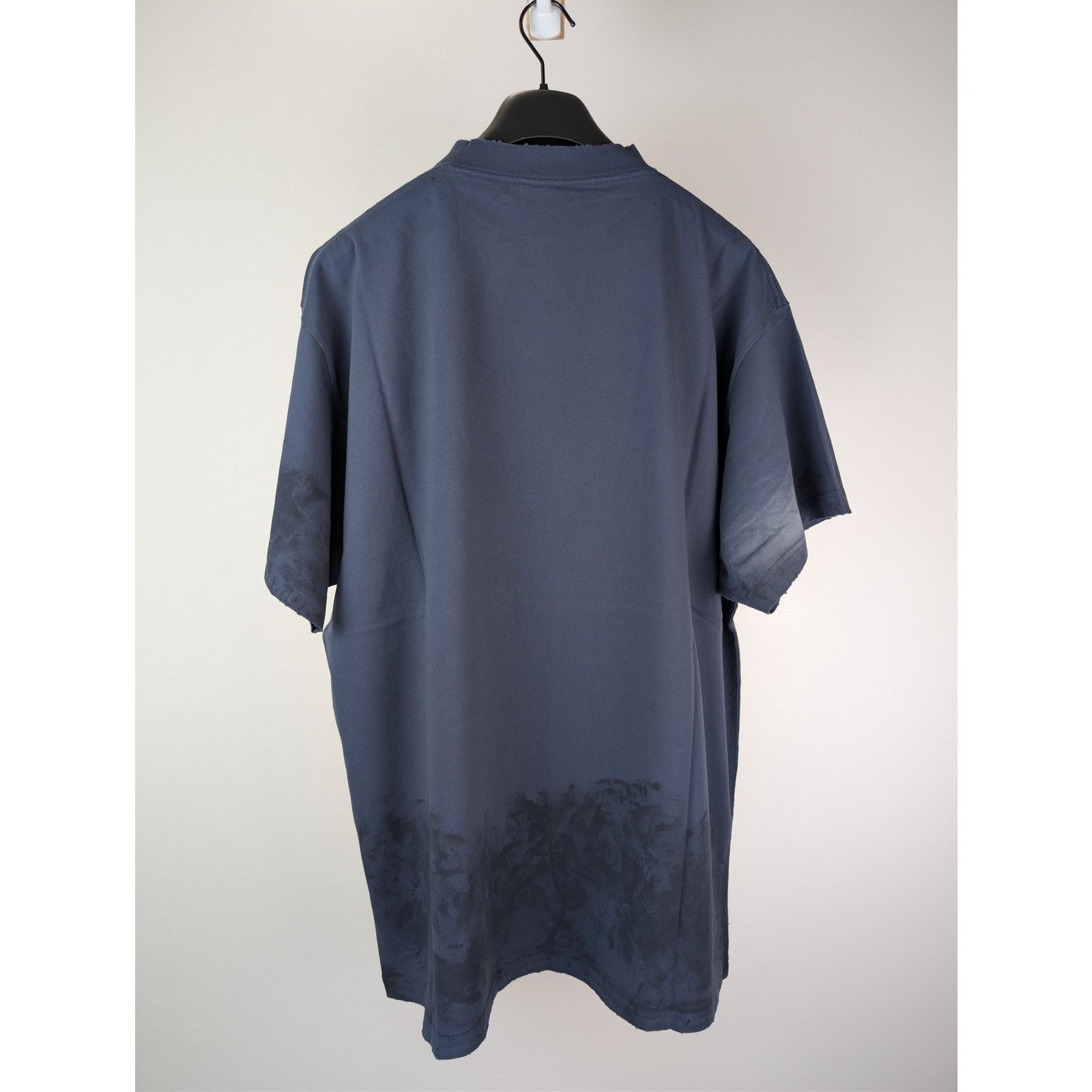 Balenciaga o1rshd1 3B Stencil Oversized Vintage Jersey T-Shirt in Blue Size US XL / EU 56 / 4 - 10 Thumbnail