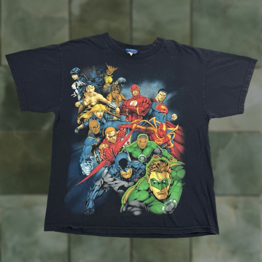 Vintage Y2K Justice League T Shirt Adult Large DC Comics Cartoon Graphic AOP 2009 Size US L / EU 52-54 / 3 - 1 Thumbnail