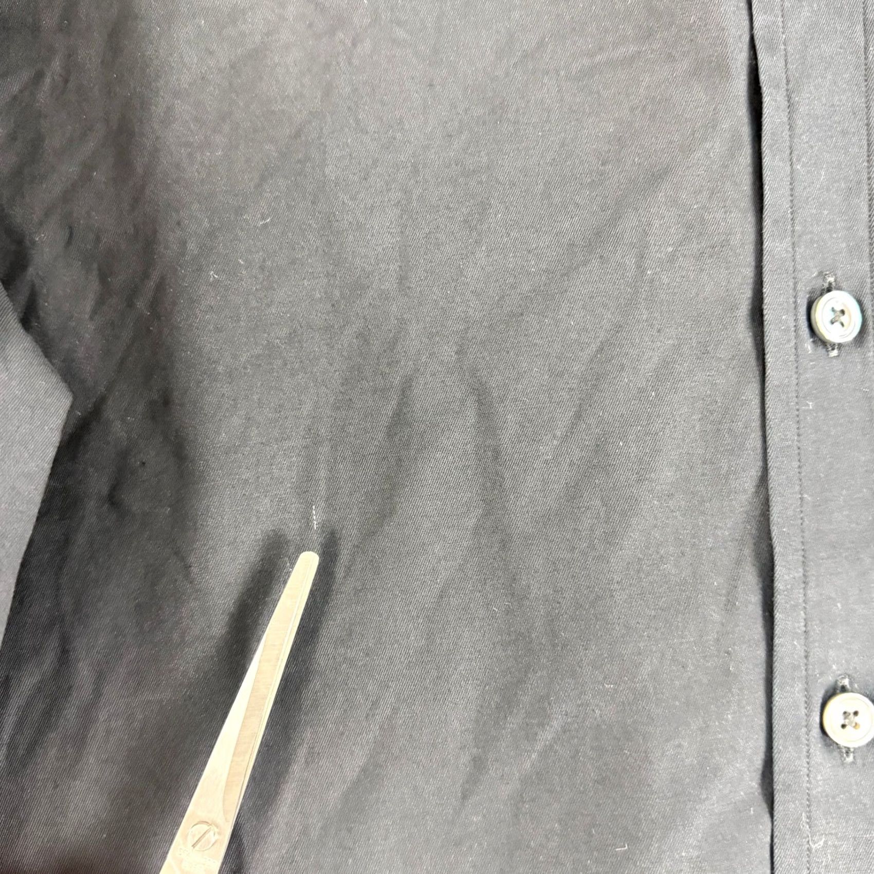 Vintage VINTAGE Ascot Chang Dress Shirt Mens XL Black Cotton Blend Button Down Long Sleeve Size 46R - 6 Thumbnail