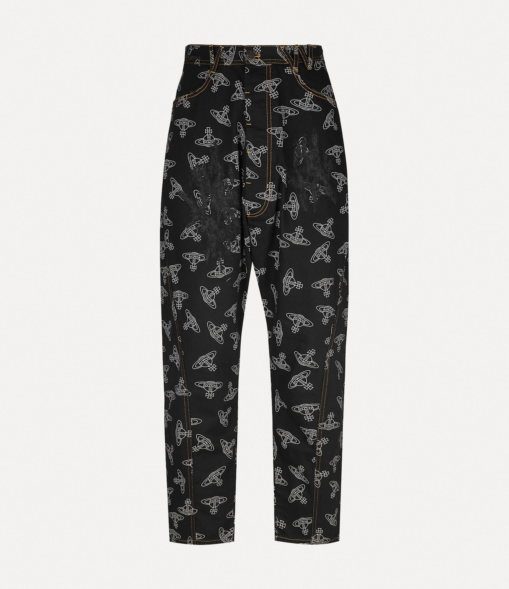 Vivienne Westwood o1srvl11e0326 Orb-Print Regular-Fit Jeans in Black Size US 30 / EU 46 - 1 Thumbnail