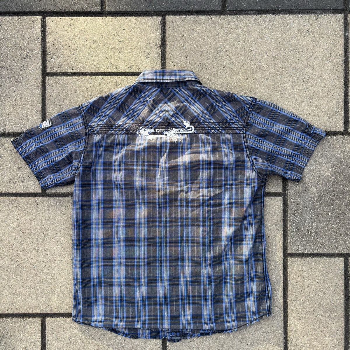 Other Vintage Blue and Black Graphic Embroidered Plaid Button-up Size US S / EU 44-46 / 1 - 3 Thumbnail