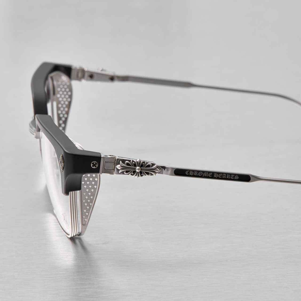 Chrome Hearts CHROME HEARTS LGMA MATTE BLACK/BRUSHED SILVER GLASSES Size ONE SIZE - 3 Thumbnail