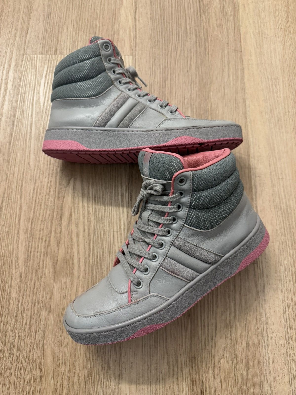 Gucci Gucci High Top Web Sneakers leather 37 Italy Size US 7 / IT 37 - 1 Thumbnail