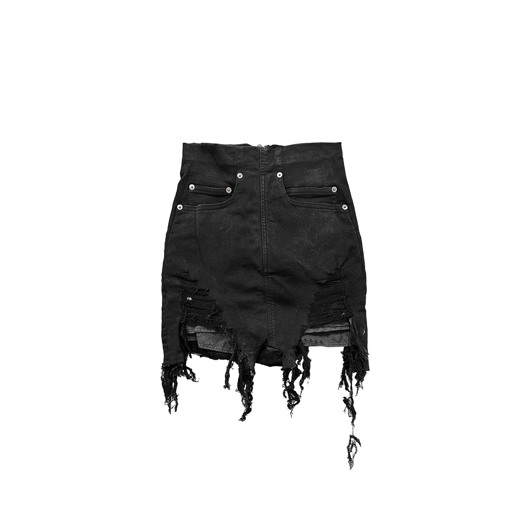 image of Rick Owens Drkshdw Dirt Cutoffs Black Stretch Denim Shorts, Women's (Size 27)