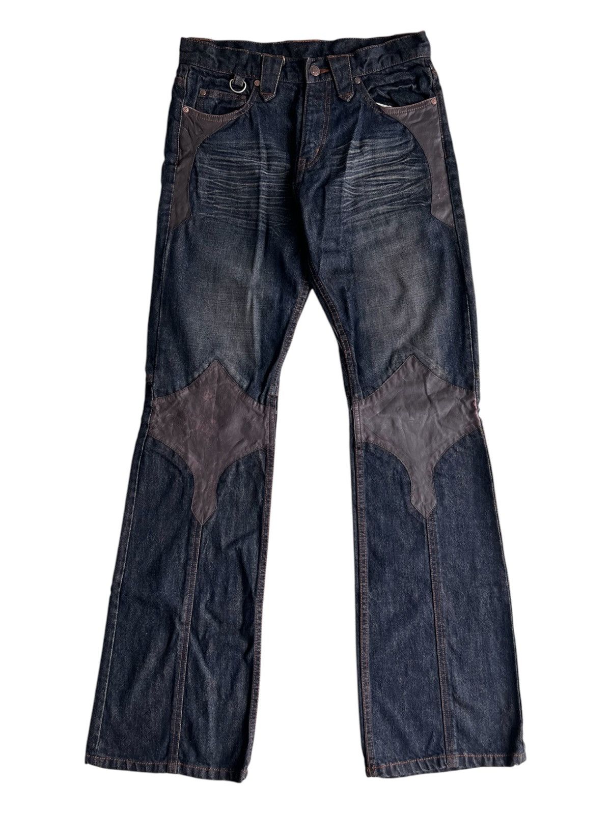 Obelisk Y2K Obelisk Custom Super Flare Hybrid Le Fleur Denim Jeans Size US 31 - 3 Thumbnail