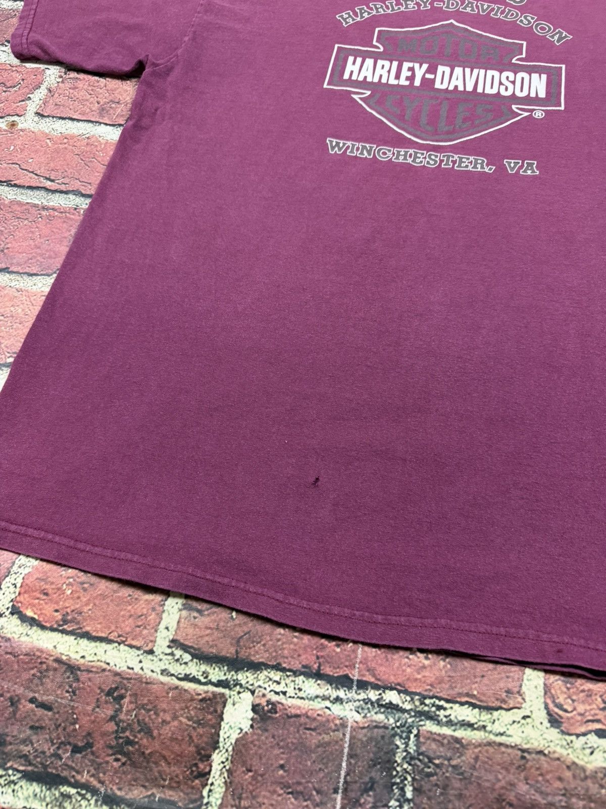 Harley Davidson Harley Davidson Maroon T Shirt Eagle Flames Winchester VA Size US XL / EU 56 / 4 - 9 Thumbnail