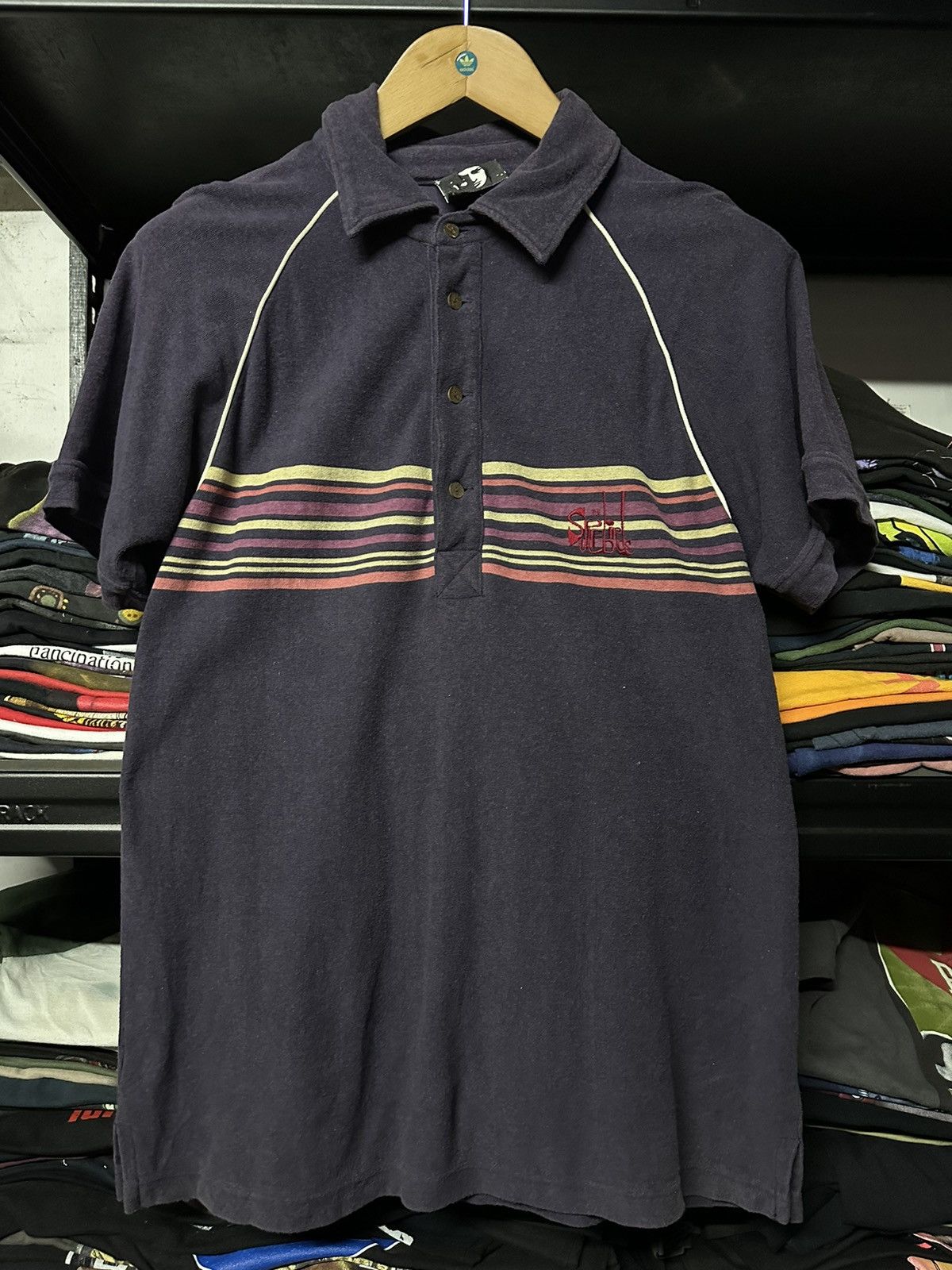 Hysteric Glamour × Vintage Vintage 90s Hysteric Glamour Raibow Polo Faded Tee Size US M / EU 48-50 / 2 - 1 Thumbnail