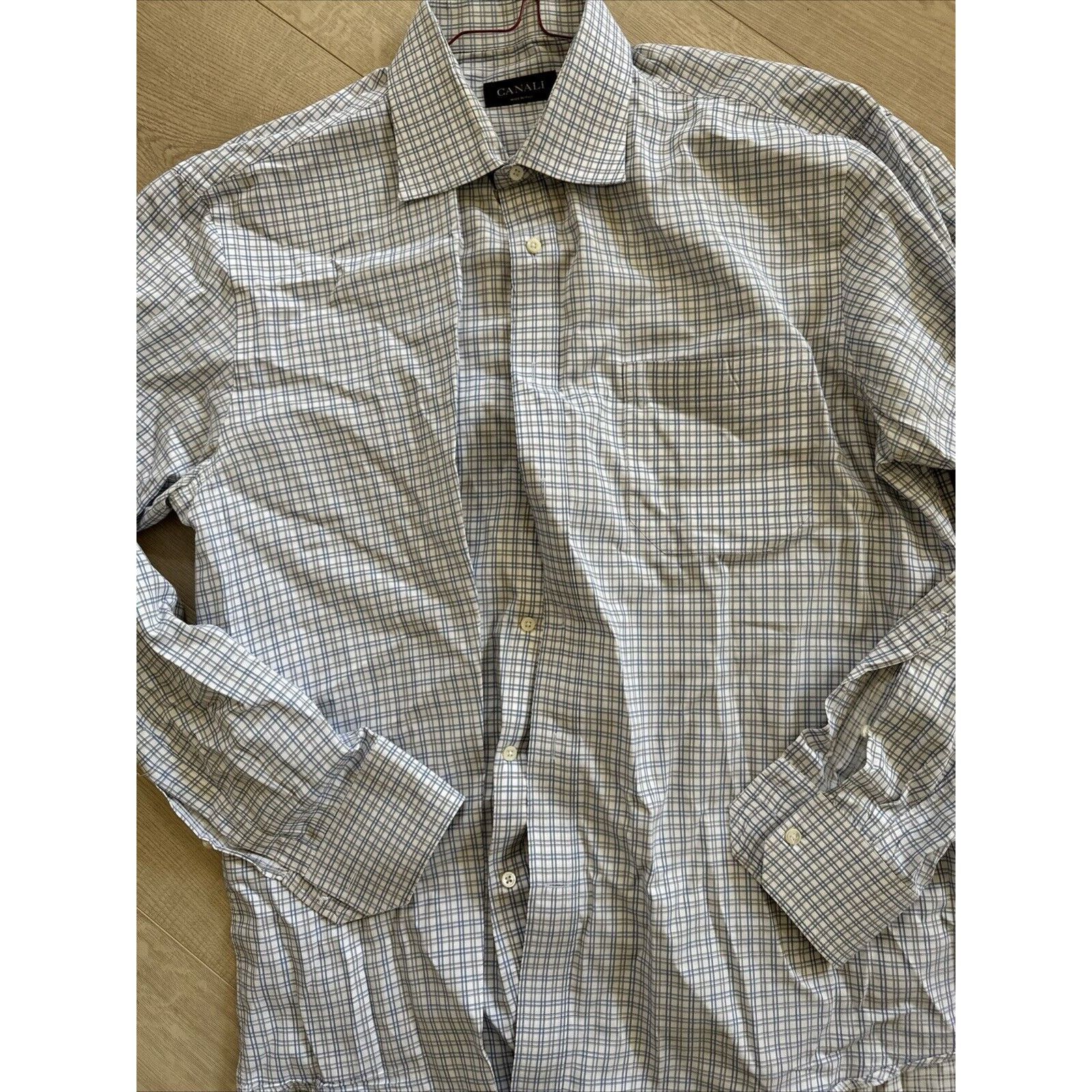 Canali Canali Blue Button Up Long Sleeve Shirt Large 17.5/44 Size US L / EU 52-54 / 3 - 2 Thumbnail