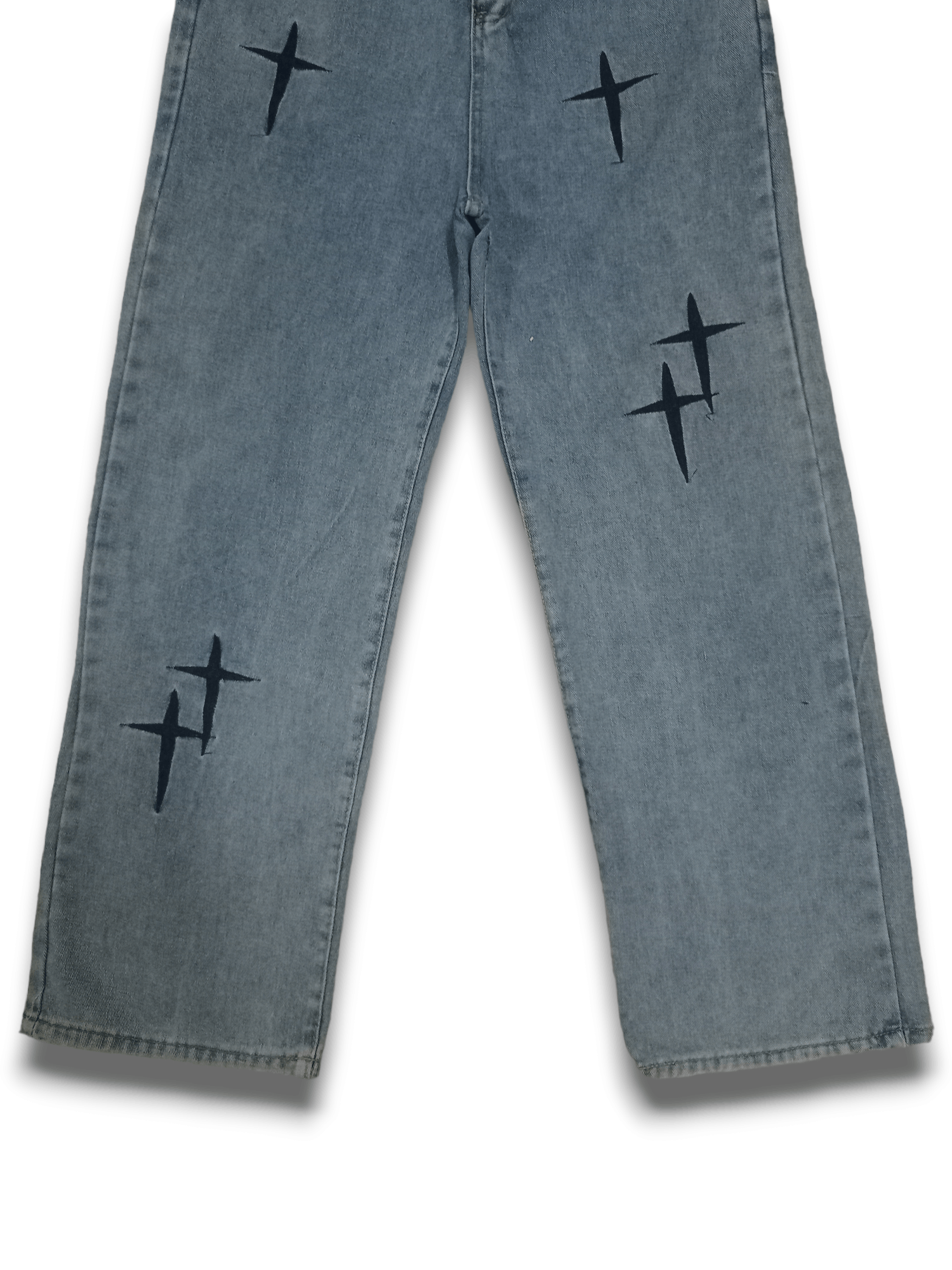 Japanese Brand Vintage Japanese Brand Cross Embroidered Baggy Jeans Size US 28 / EU 44 - 9 Thumbnail