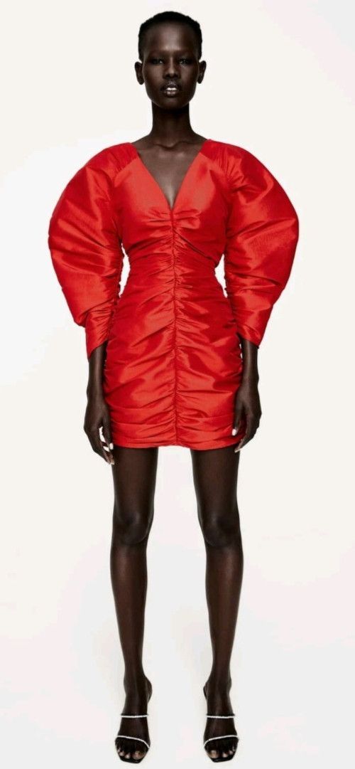 Zara Rare Zara Red Draped Mini Dress. Size S Size S / US 4 / IT 40 - 2 Thumbnail