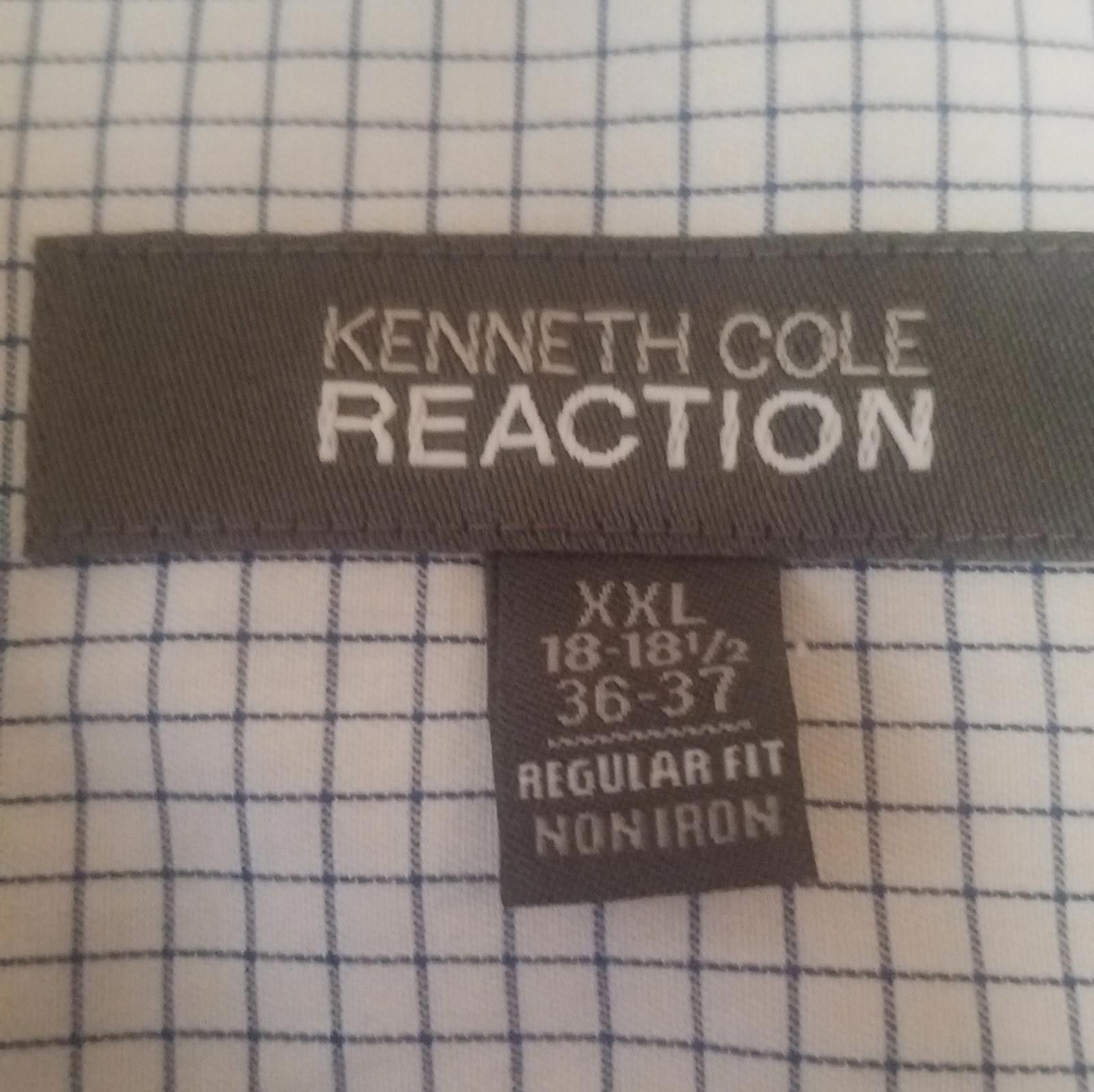 Designer Kenneth Cole Reaction Blue Regular Fit Patterned Shirt XXL Size 48R - 3 Thumbnail